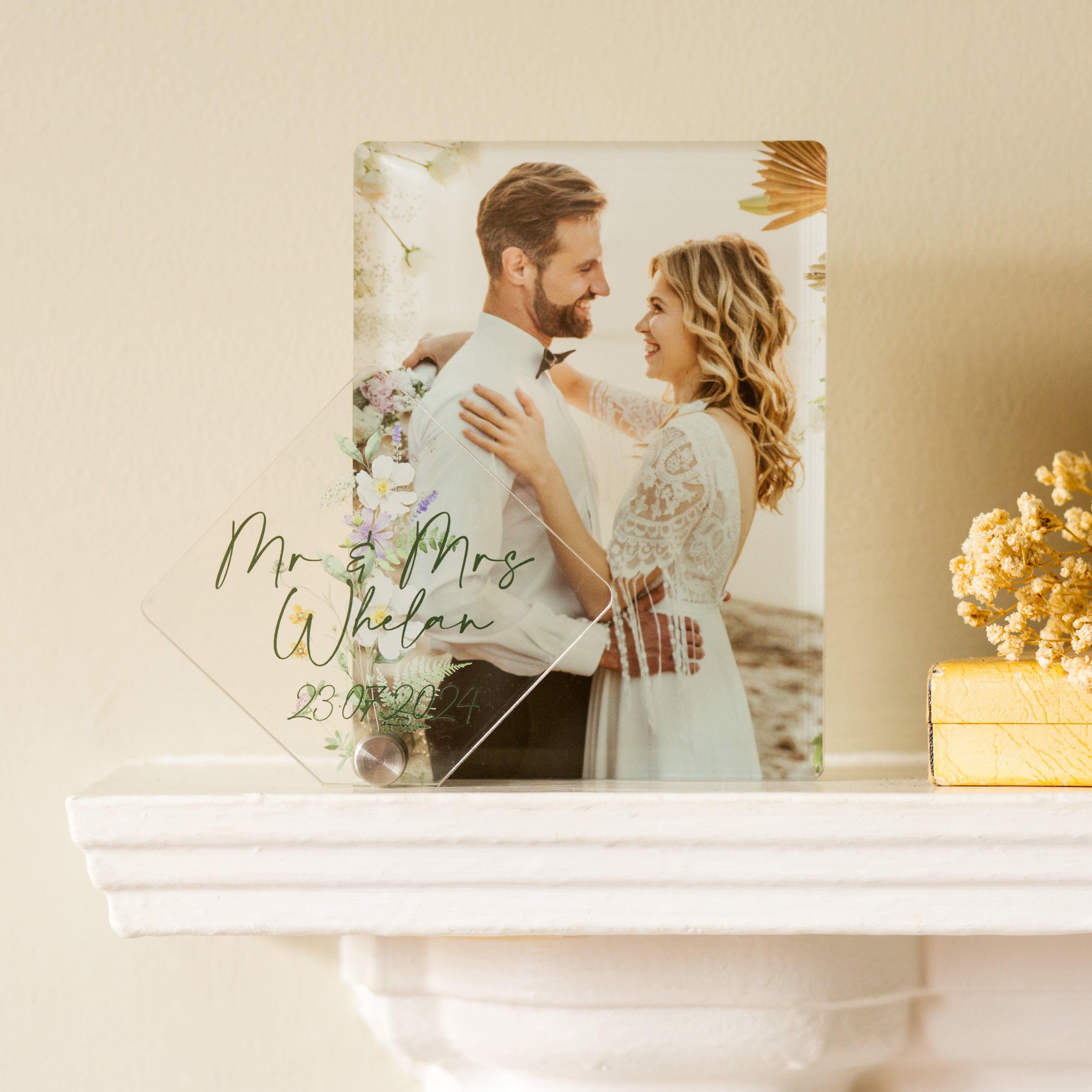 photo block with wedding photo and personalised text