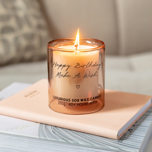 Birthday Candle Gift | Happy Birthday Make A Wish — Soy Wax Candle