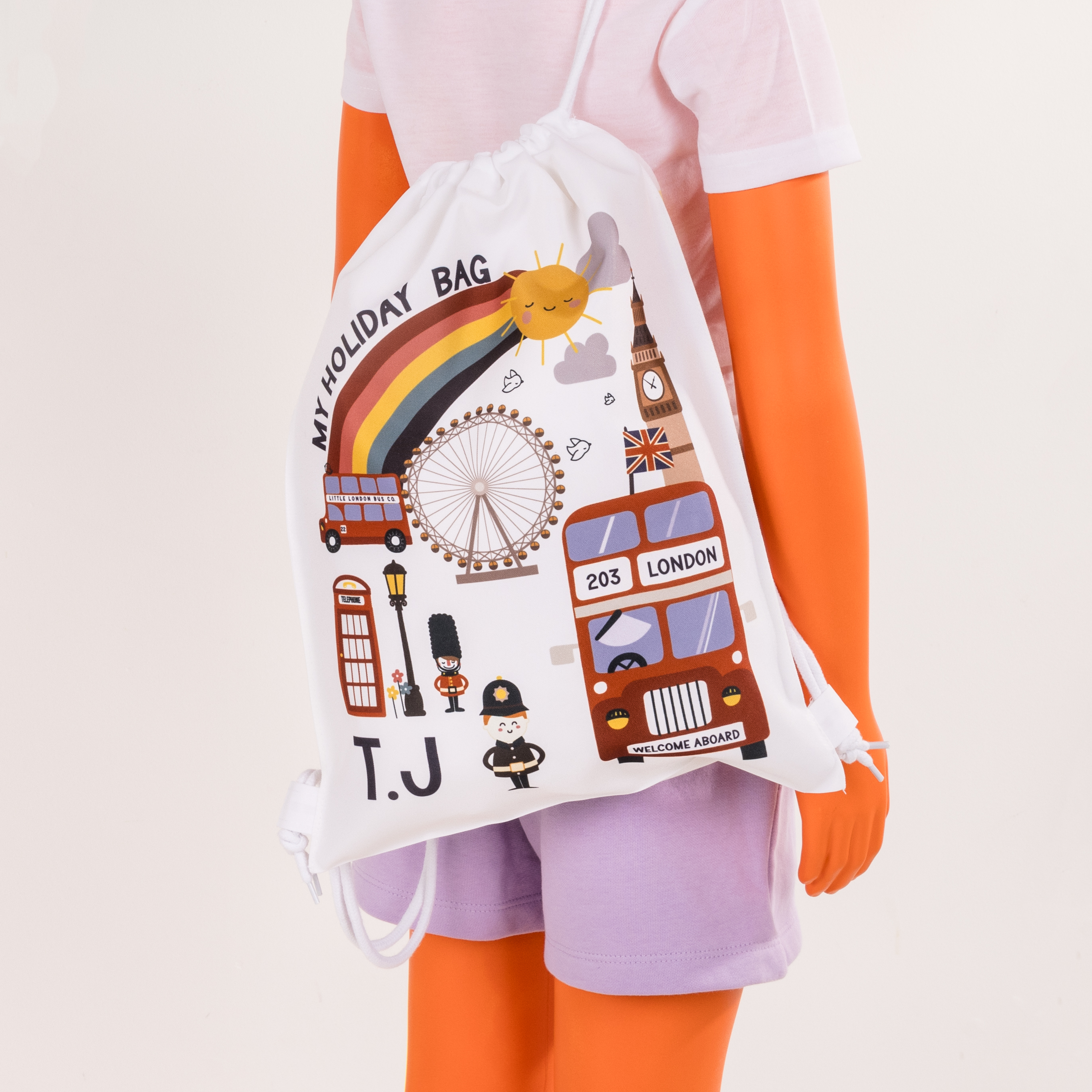 Children's Personalised London Themed Holiday Bag
