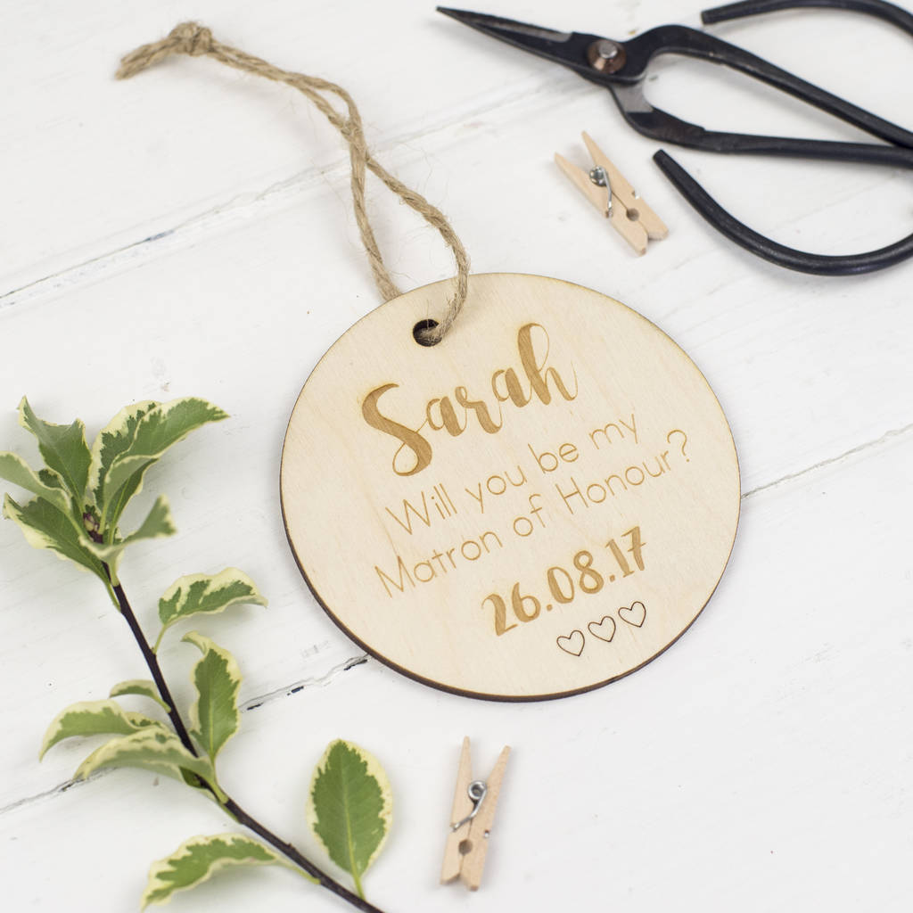 Personalised Will You Be My Bridesmaid Token Decoration