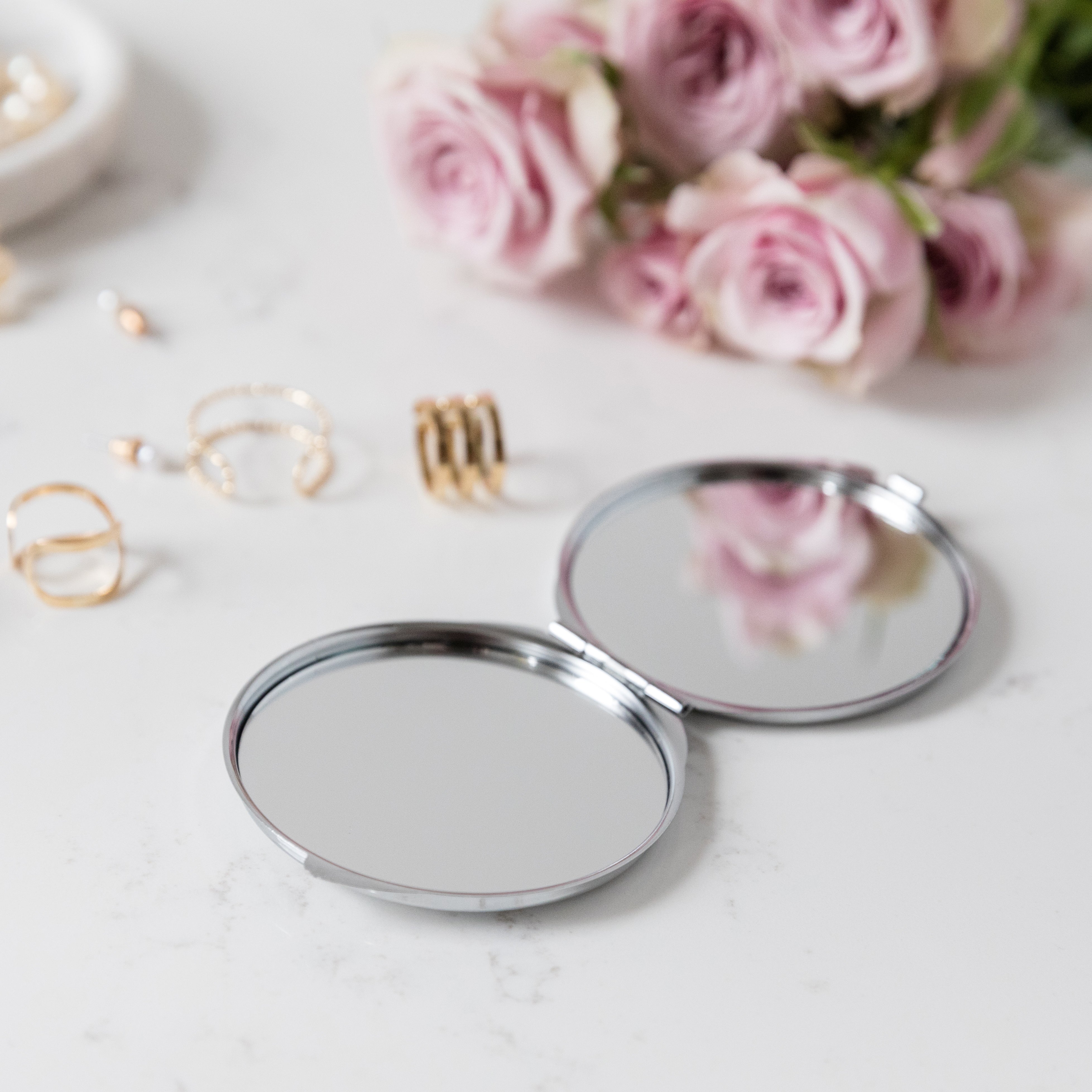 Personalised Floral Pocket Mirror Gift