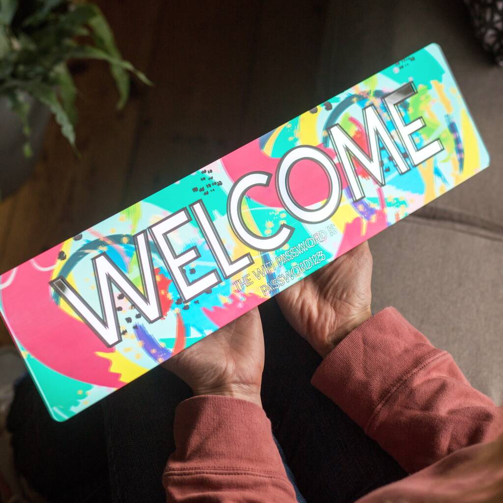 Personalised Welcome Hallway Mirror Sign