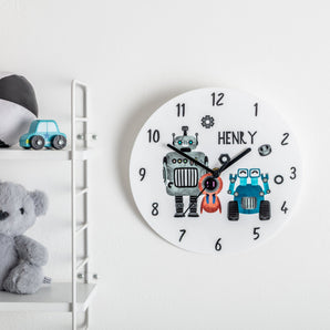 robot acrylic clock