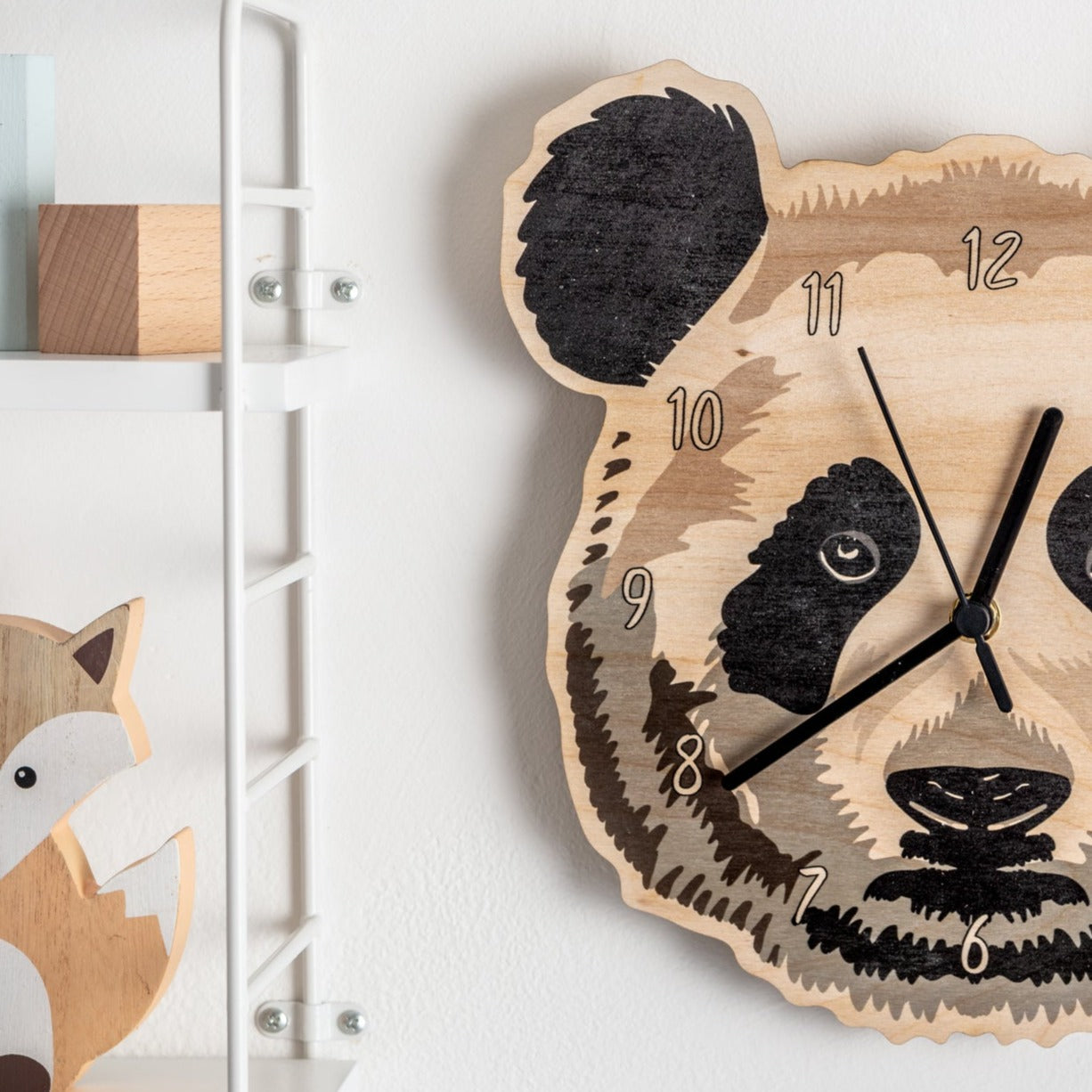 Panda Wooden Bedroom Wall Clock