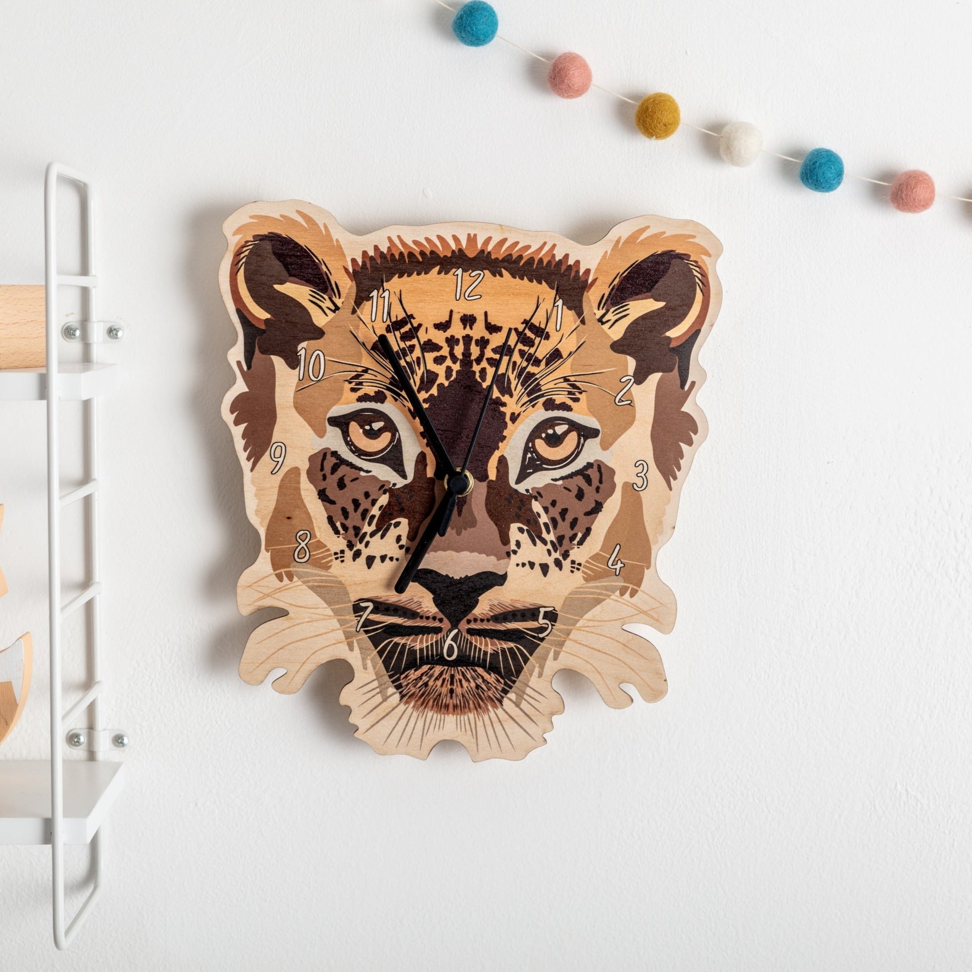 Leopard Wooden Bedroom Wall Clock