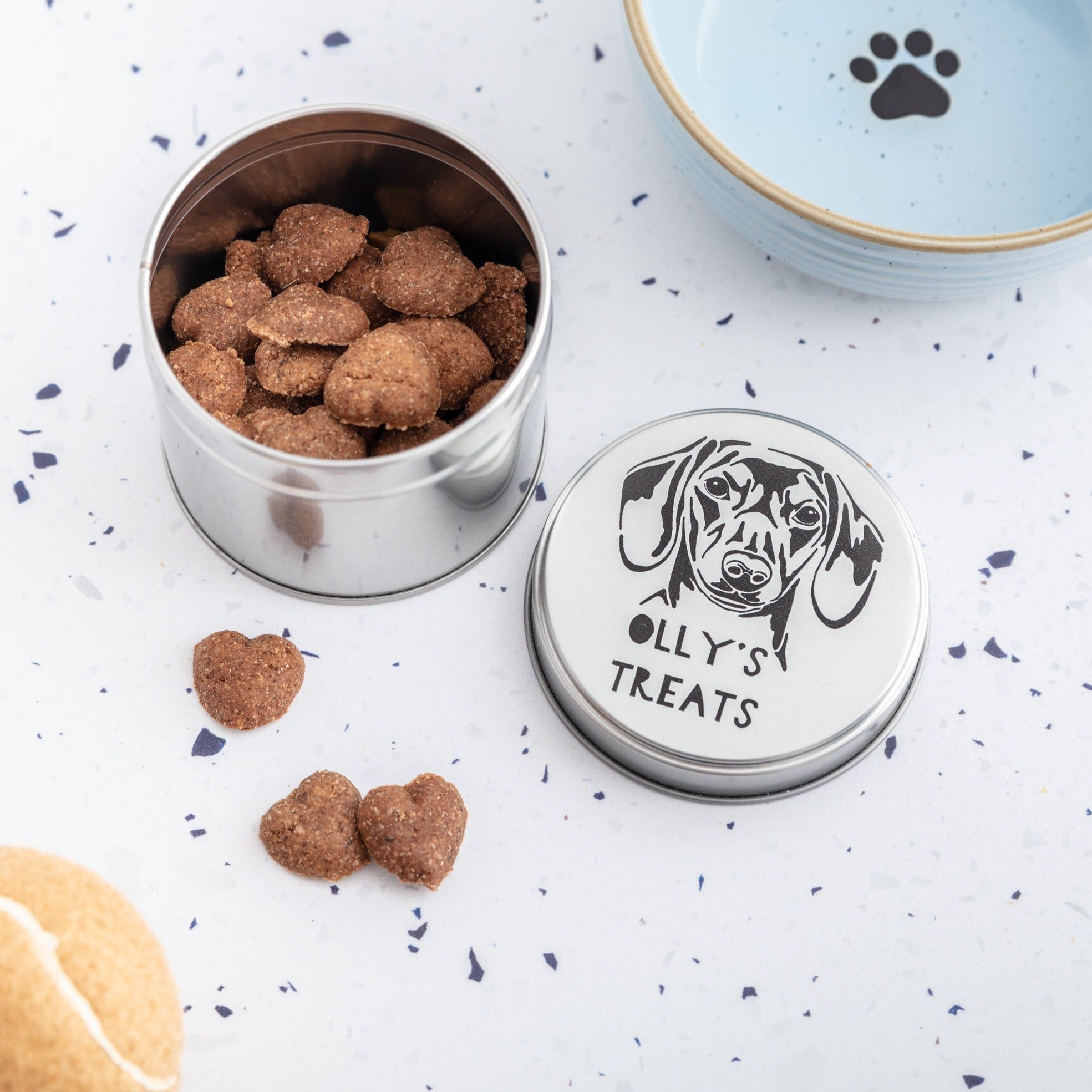 Mini Personalised Dachshund Dog Storage Tin With Treats