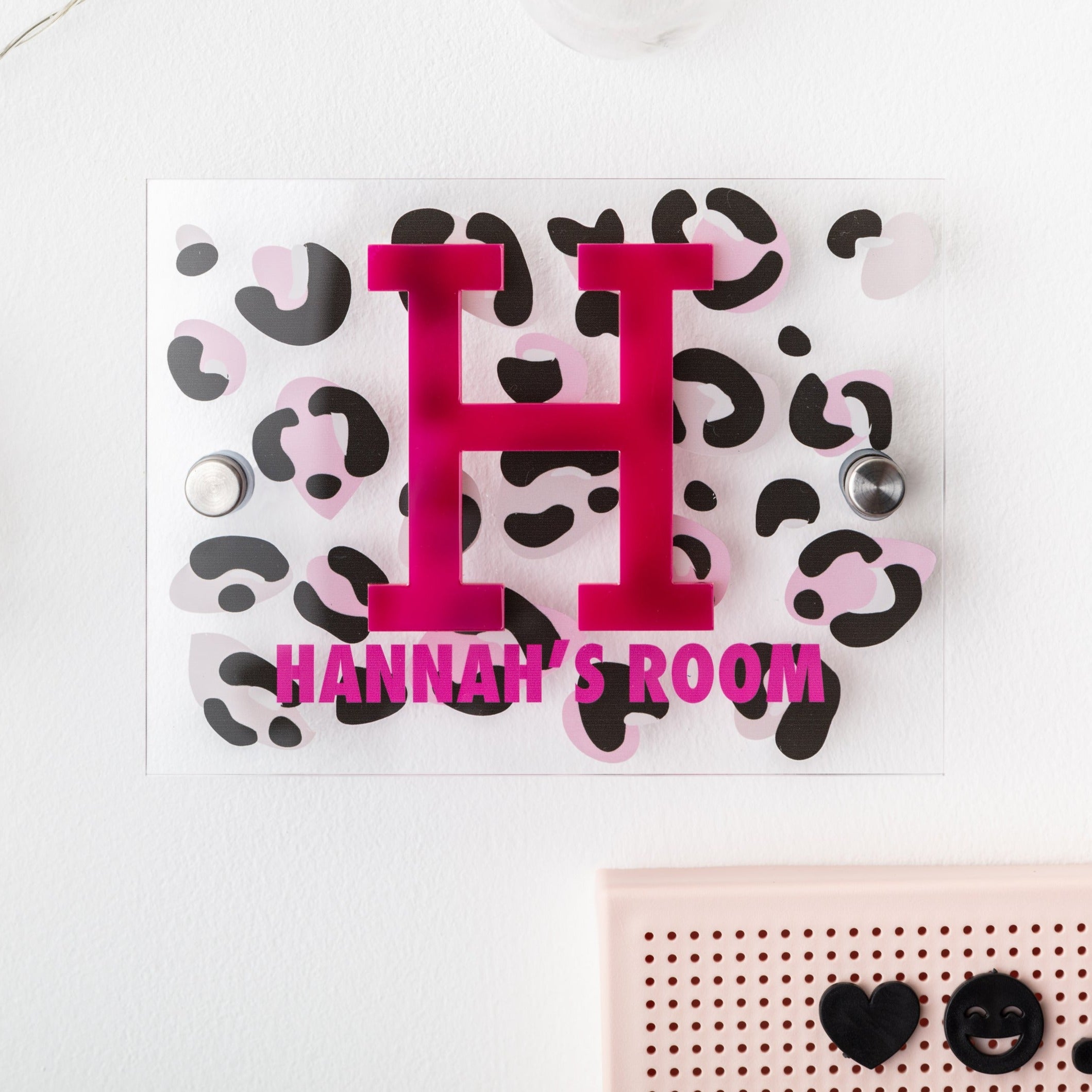 Personalised Leopard Print Bedroom Door Sign