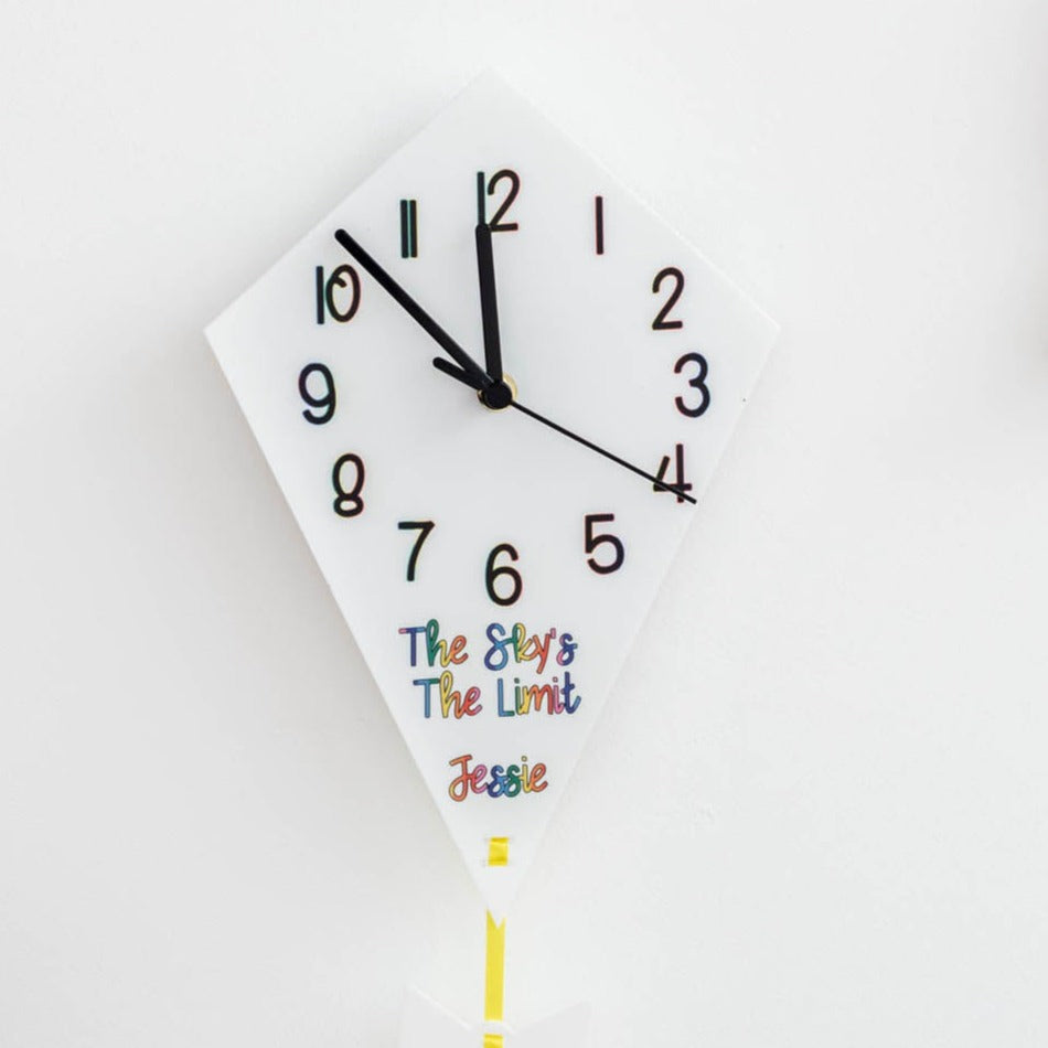 Children's Personalised Rainbow Kite Clock
