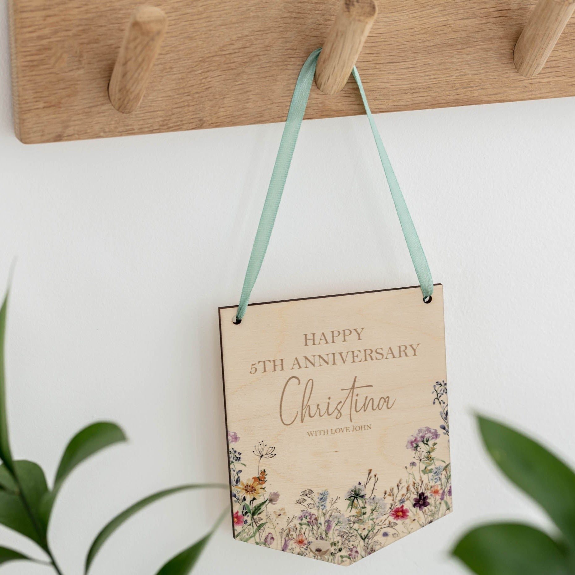 Personalised 5th Wedding Anniversary Wooden Gift