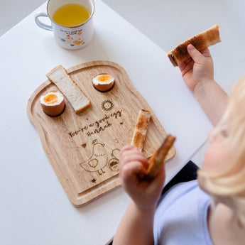 Personalised Chick Toast Chopping Board And Enamel Mug - Funky Laser