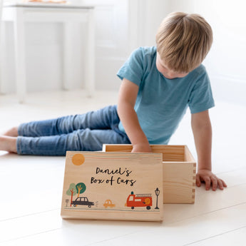 Personalised Child's Toy Box With Lift Off Lid - Funky Laser