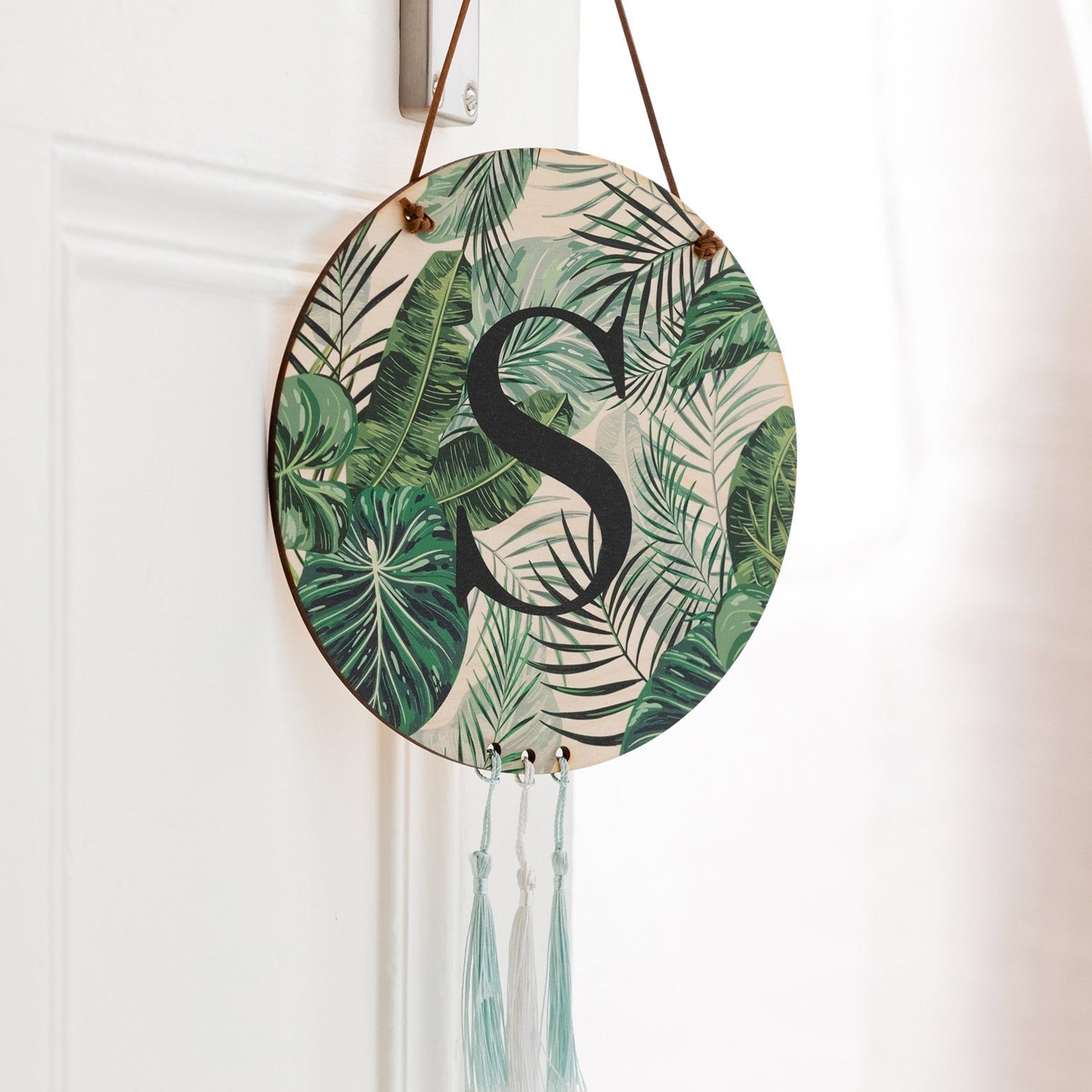 Tropical Initial Wall Art Hanging Decoration