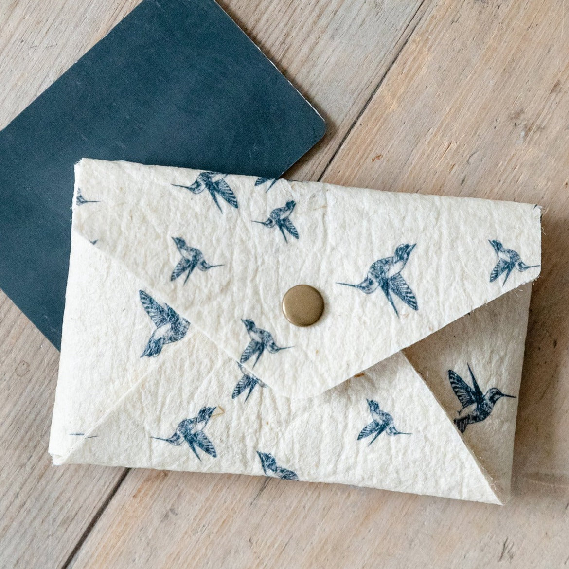 Pinatex Pineapple Fabric Hummingbird Design Card Holder
