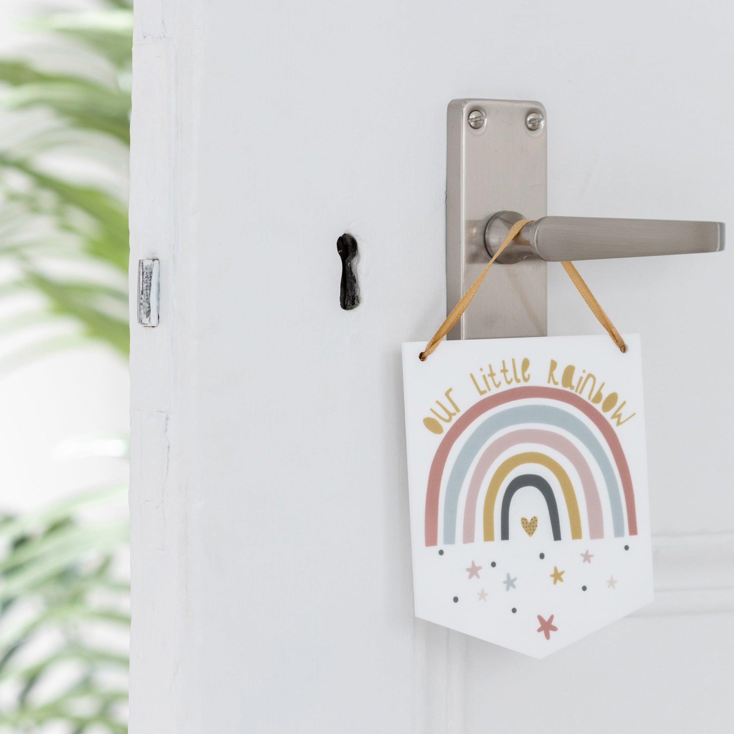 Our Little Rainbow Mini Acrylic Flag Wall Hanging - Funky Laser