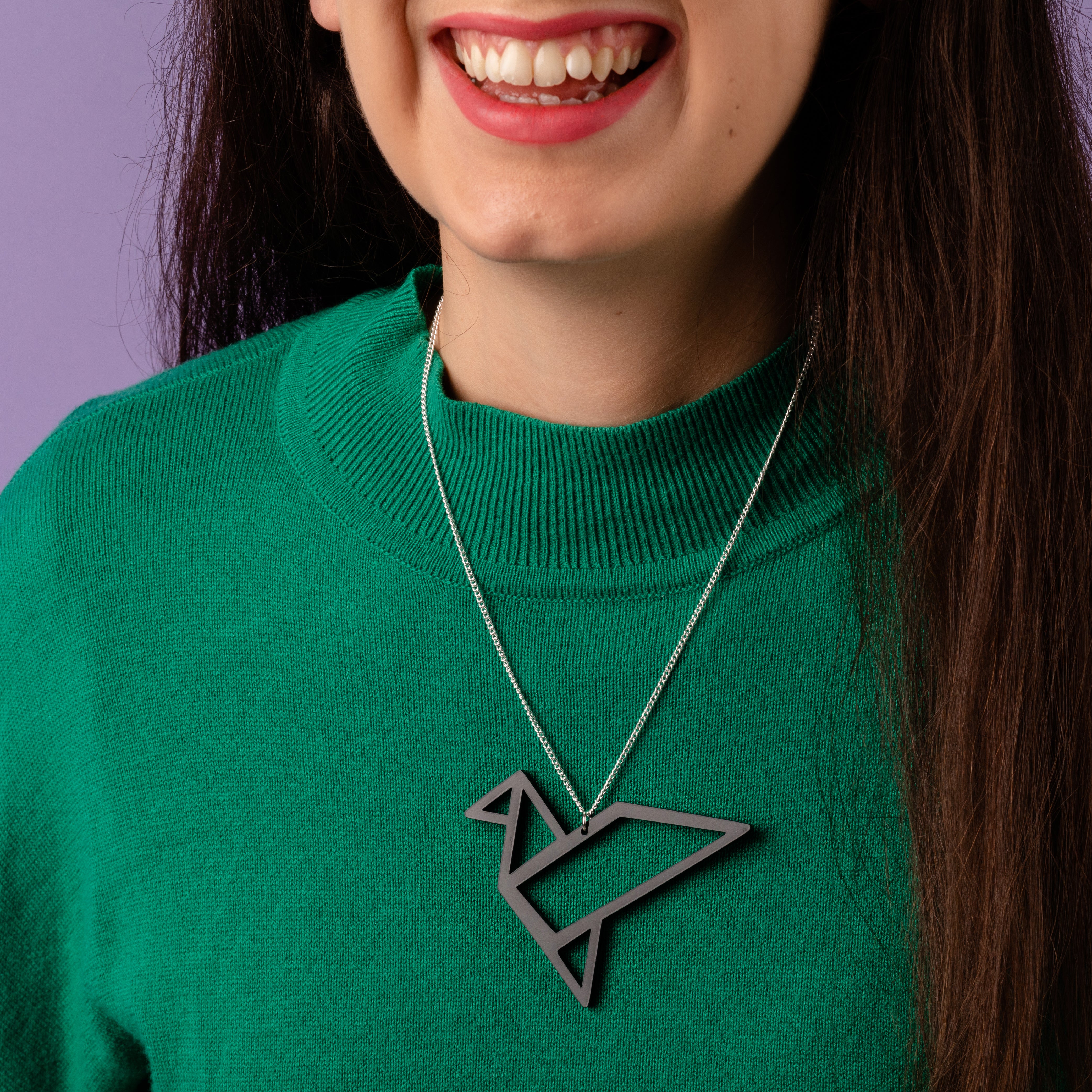 Geometric Origami Bird Necklace