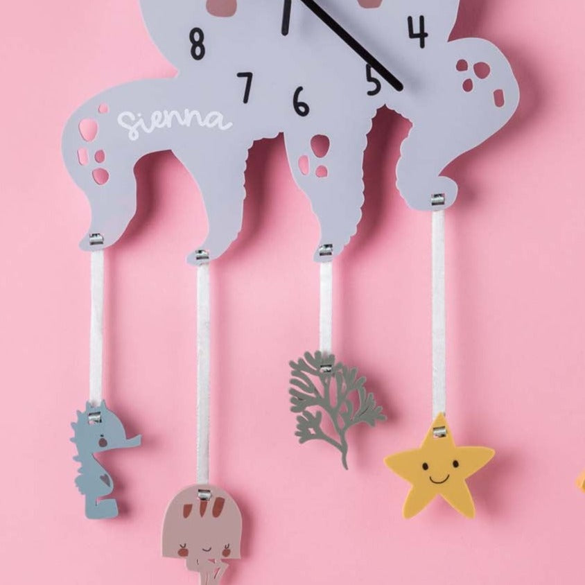 Children's Under The Sea Themed Octopus Wall Clock