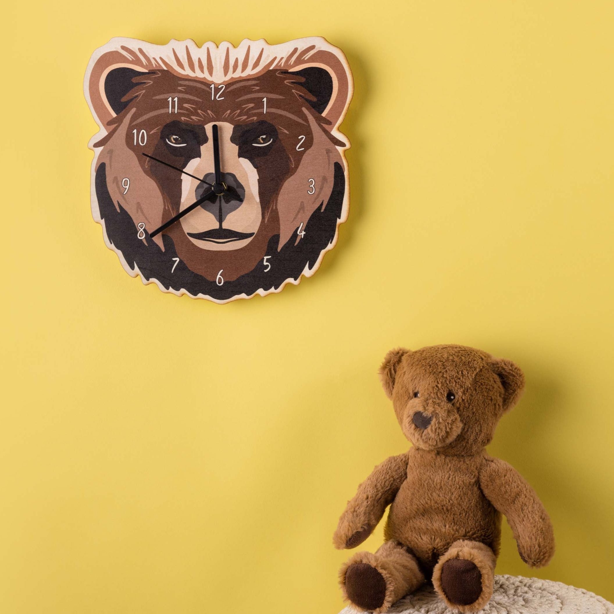 Bear Wooden Bedroom Wall Clock