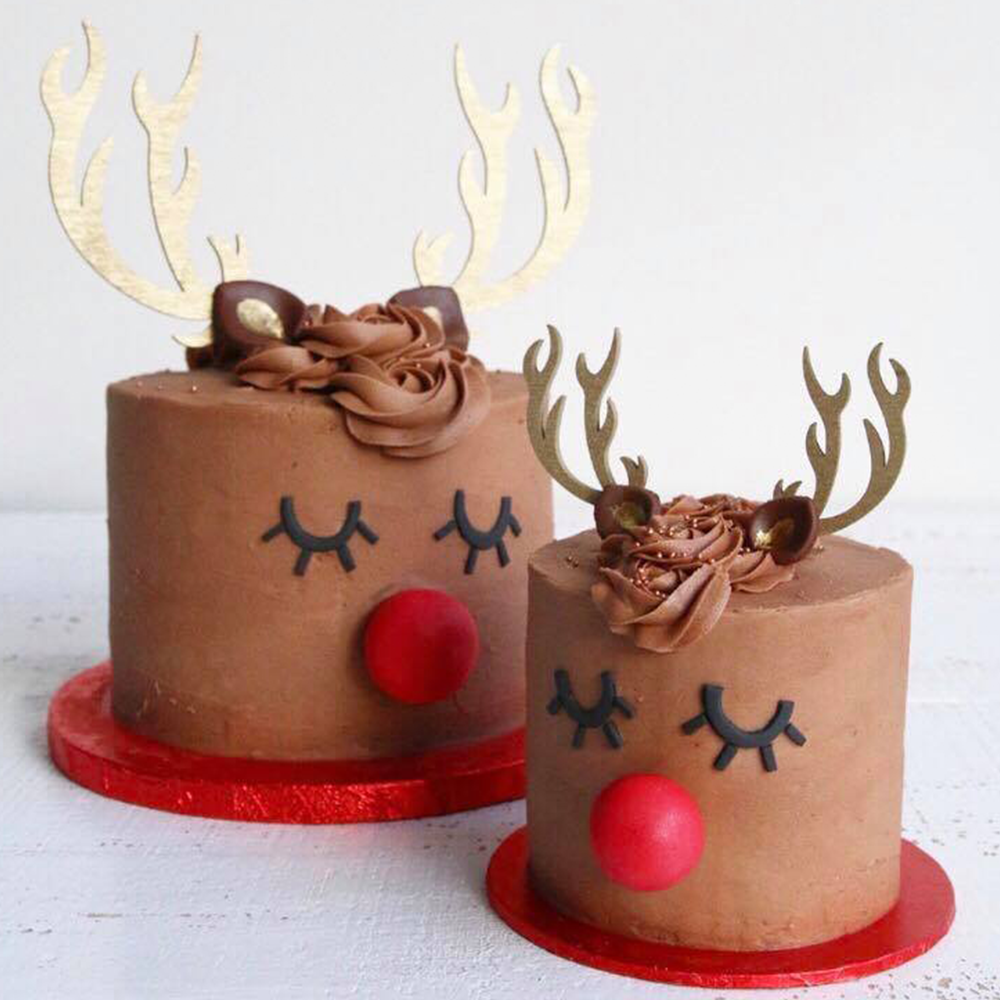 Christmas Antler Cake Topper Set