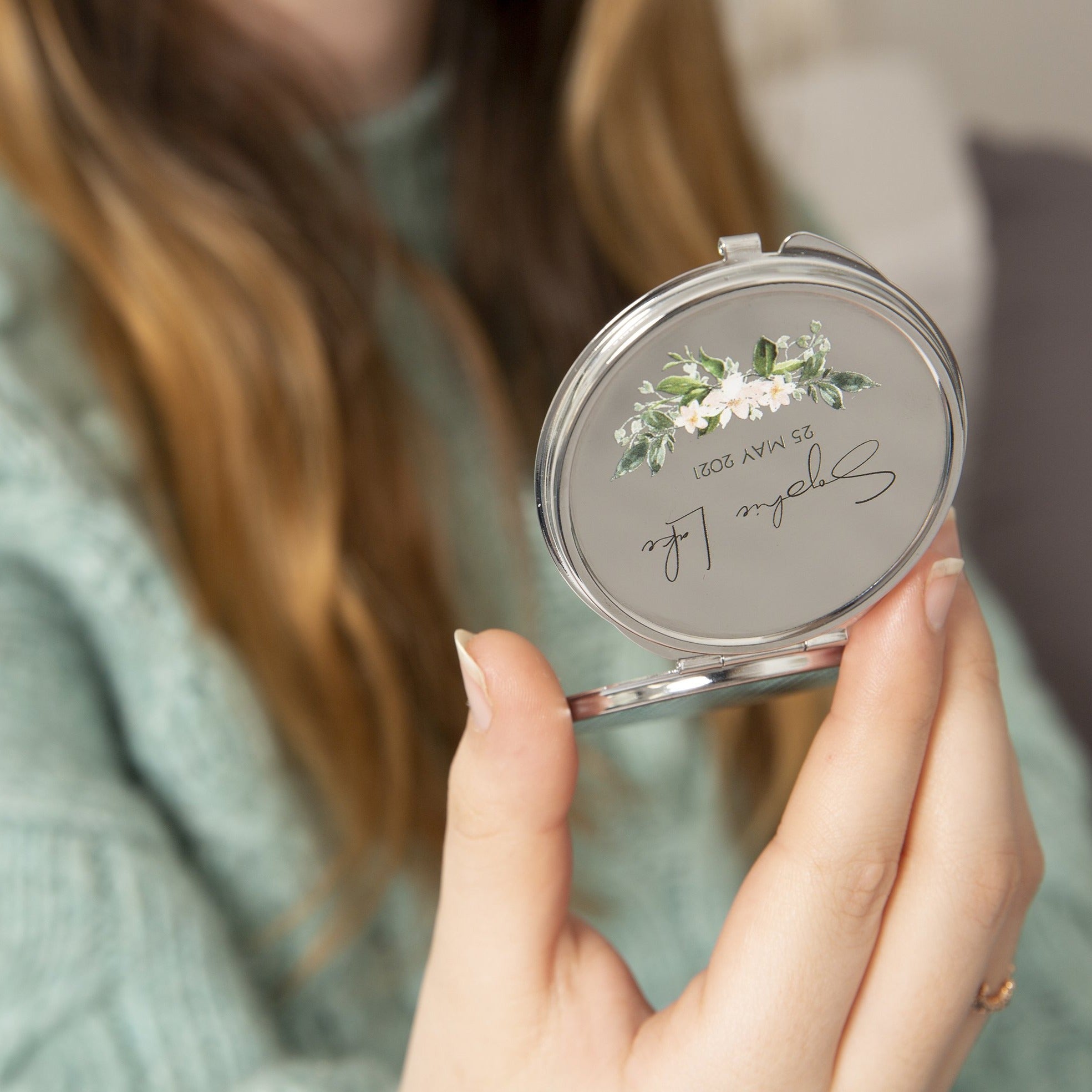 Personalised Bride To Be Pocket Mirror Gift