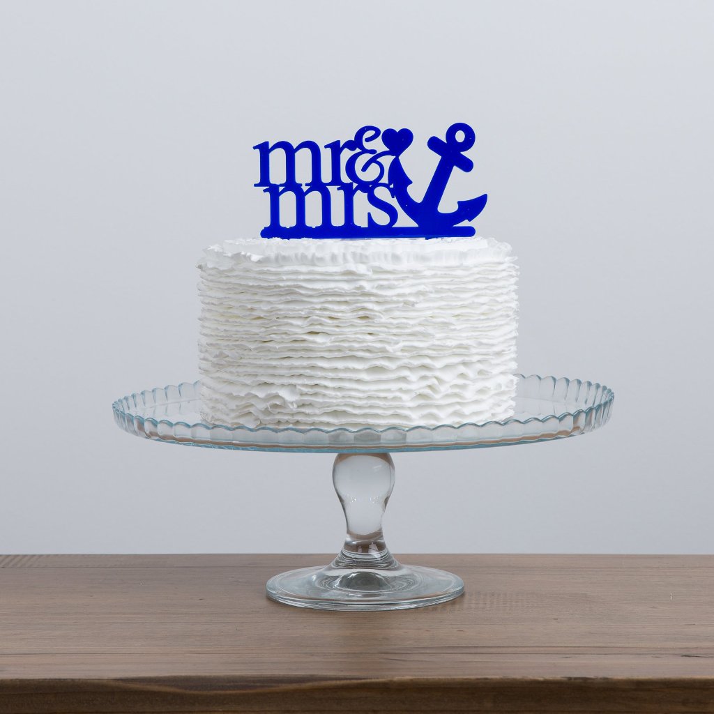 Mr And Mrs Sailor Anchor Wedding Cake Topper