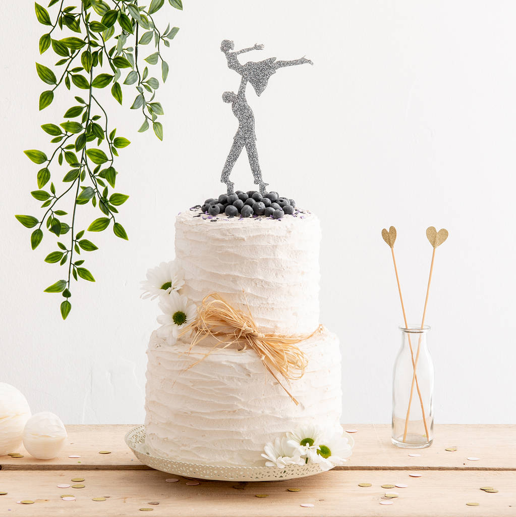 Dancing Inspired Acrylic Wedding Cake Topper