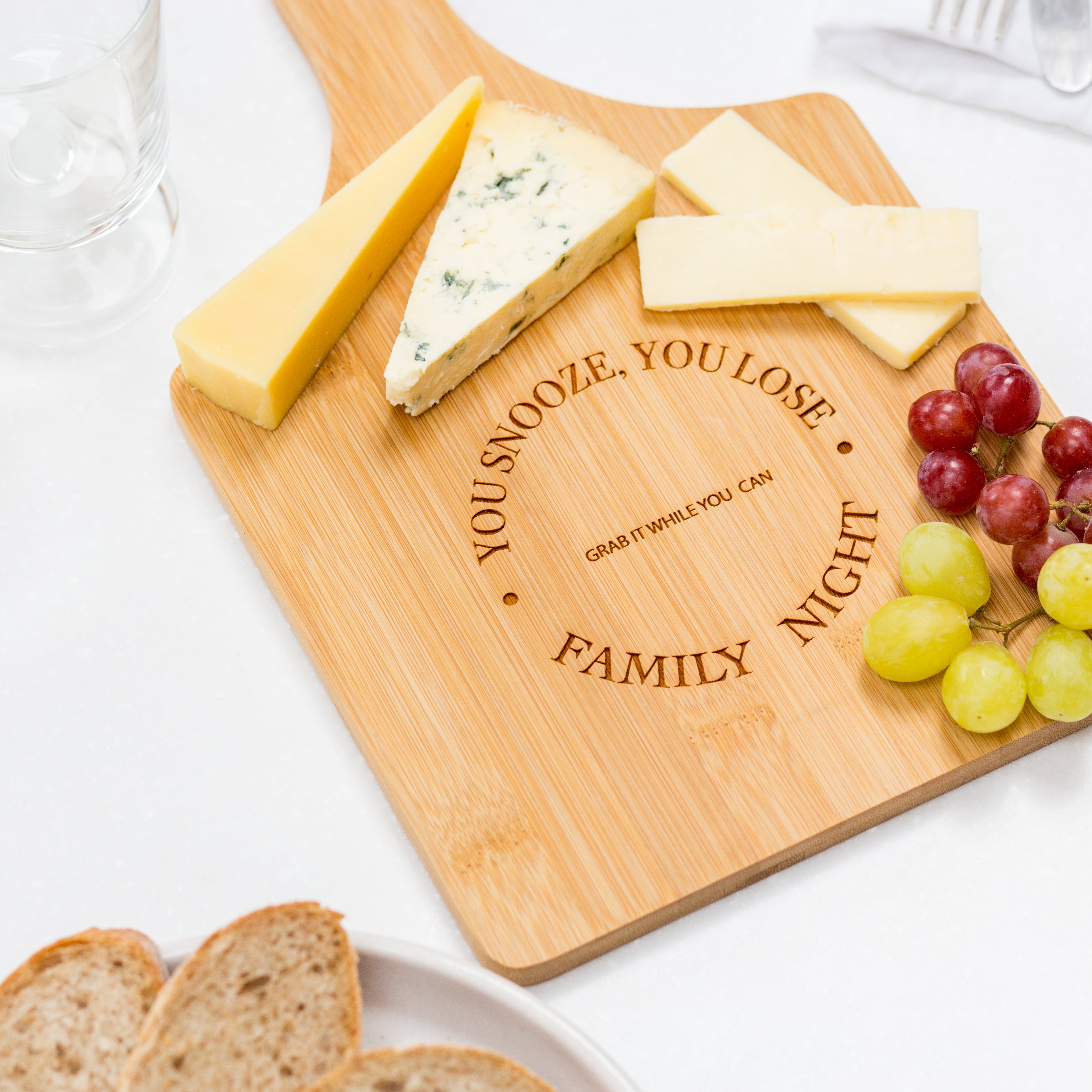 Personalised Bamboo Paddle Cheese Board