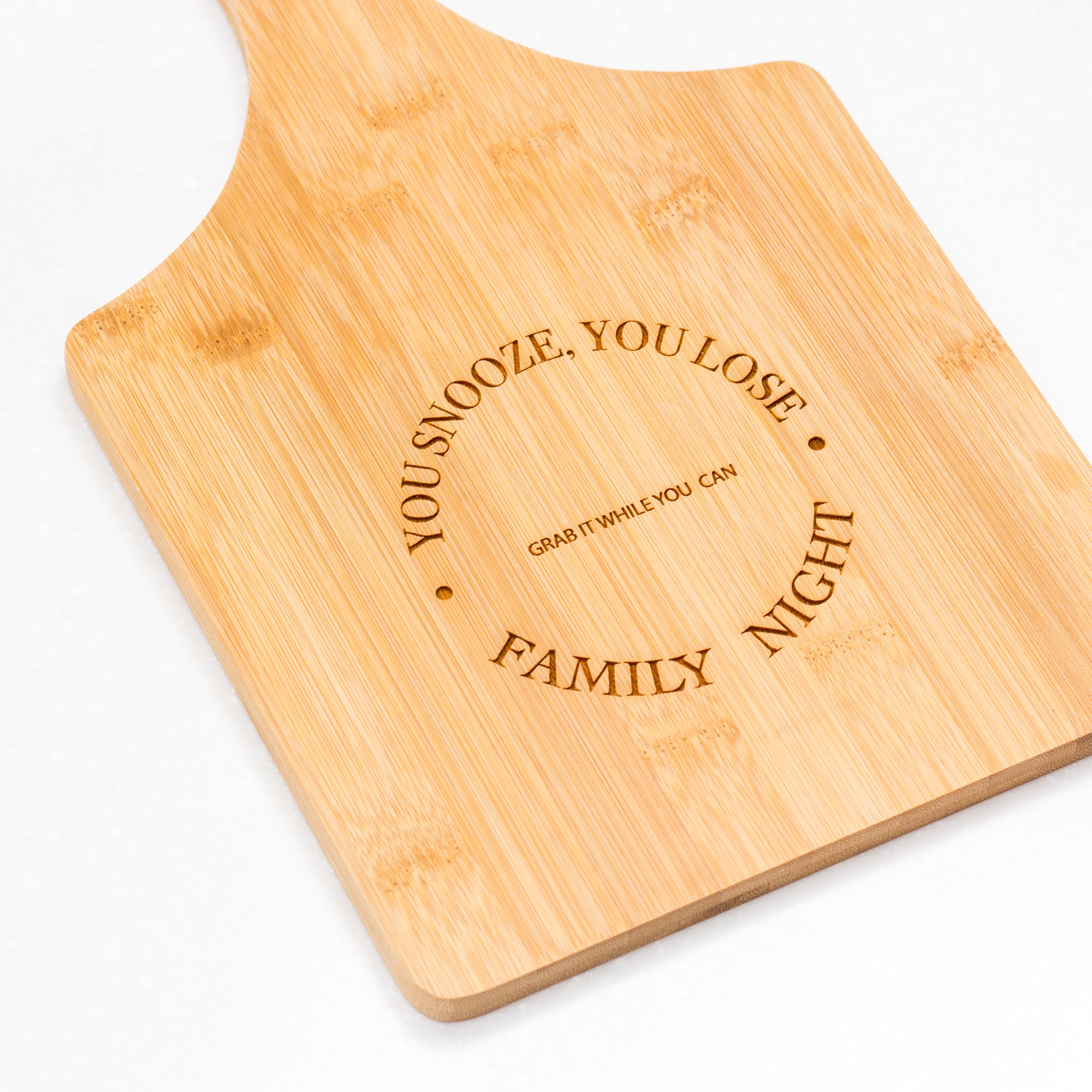 Personalised Bamboo Paddle Cheese Board