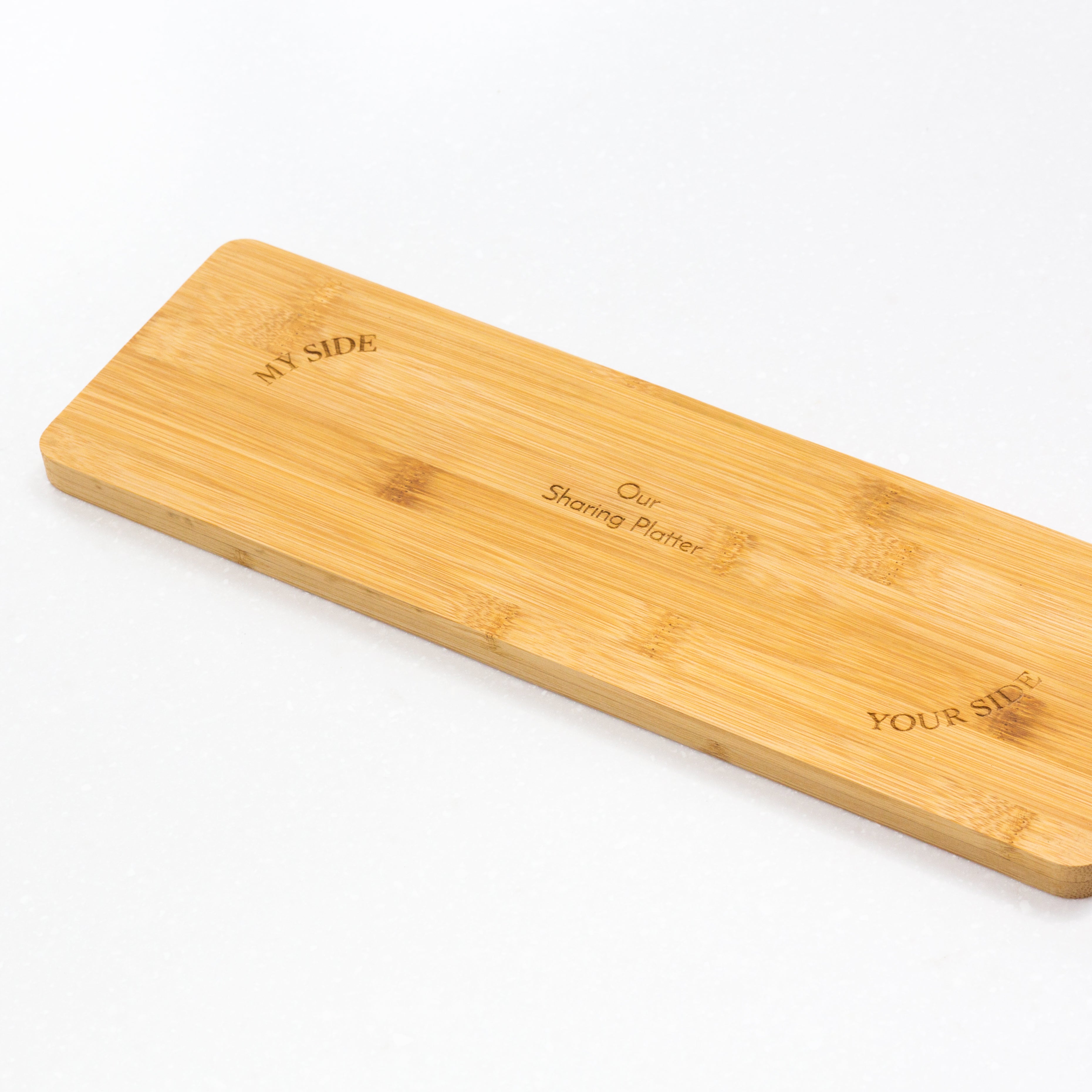 Personalised My Side / Your Side Bamboo Cheese Board