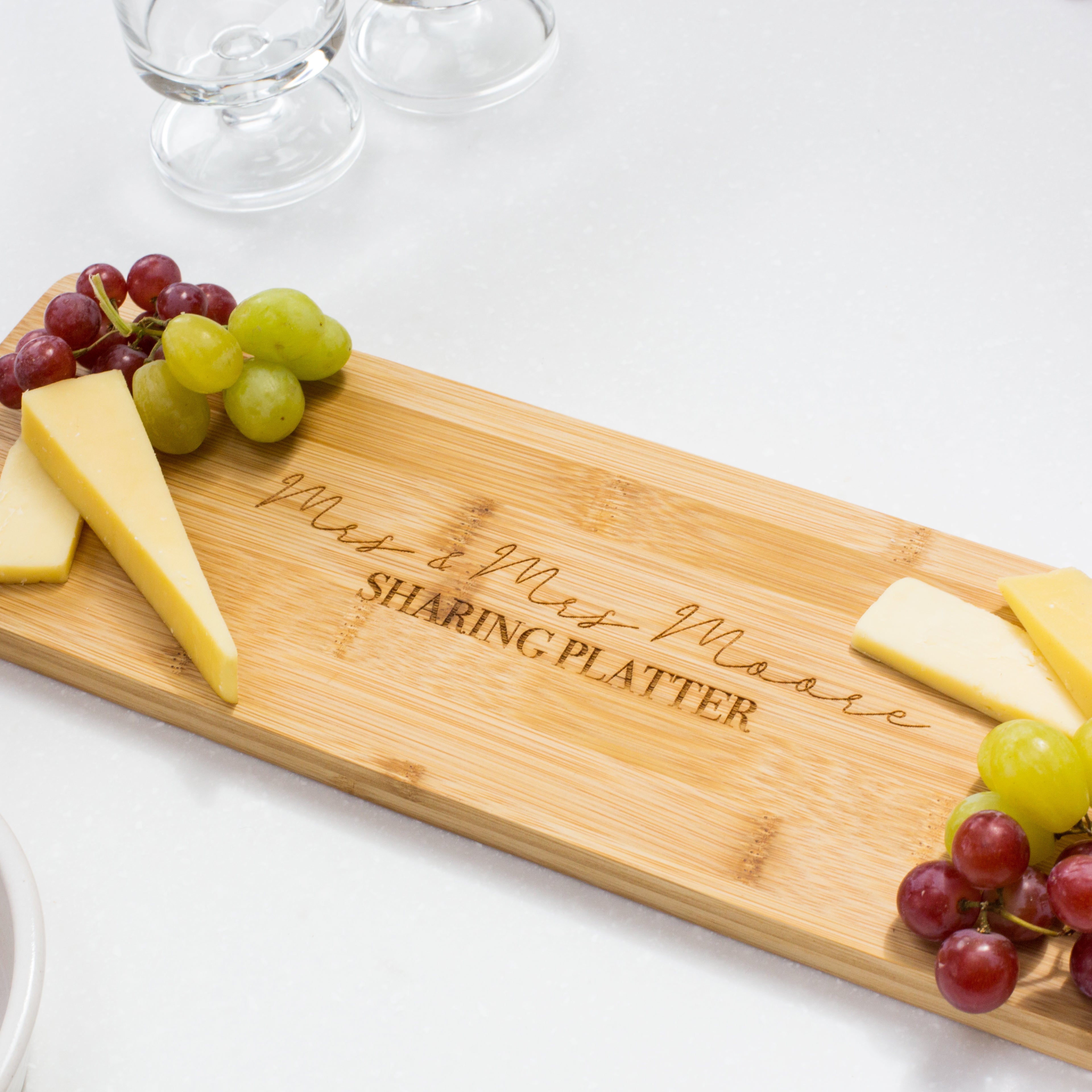 Personalised Couple's Sharing Platter Bamboo Board