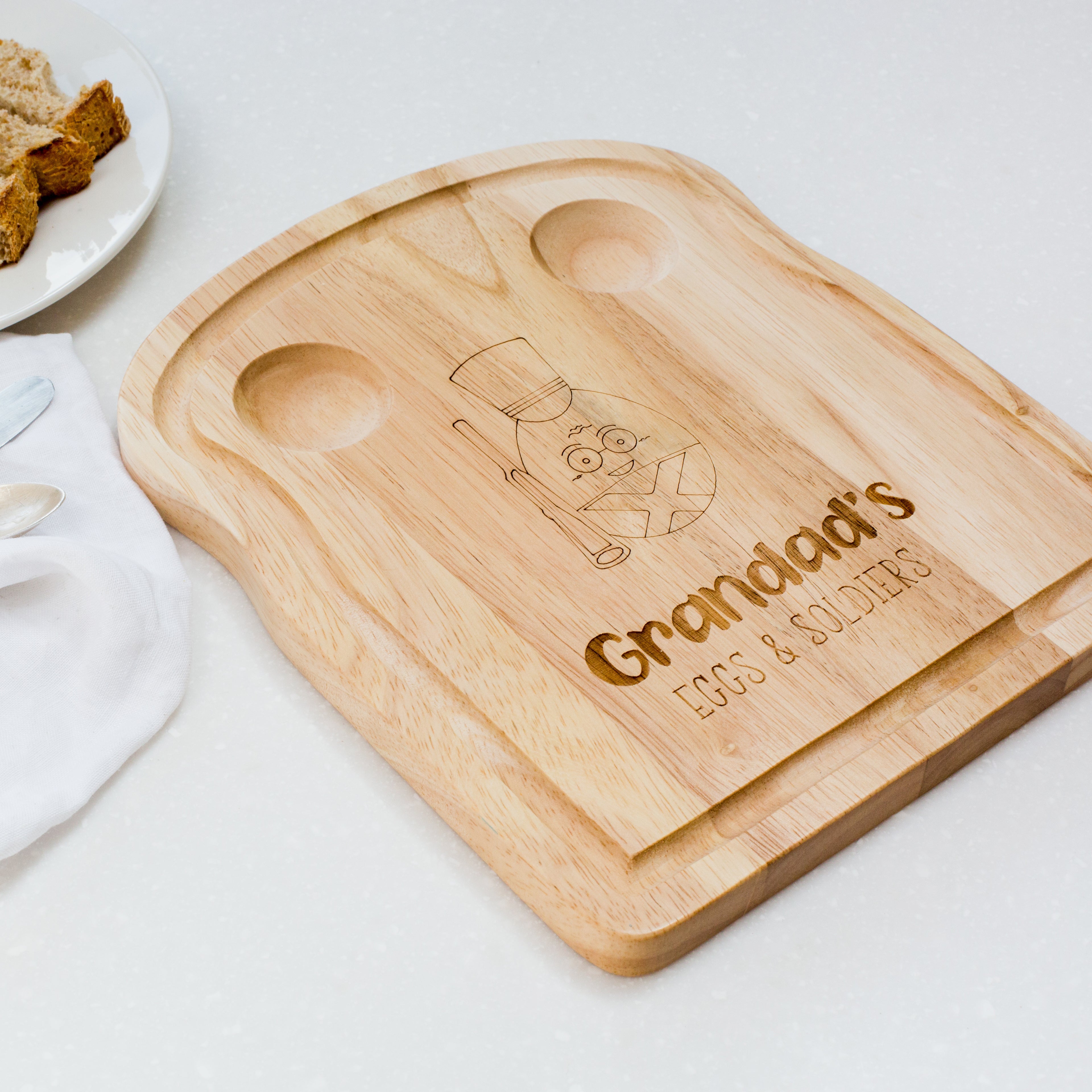 Personalised Egg And Soldiers Toast Chopping Board