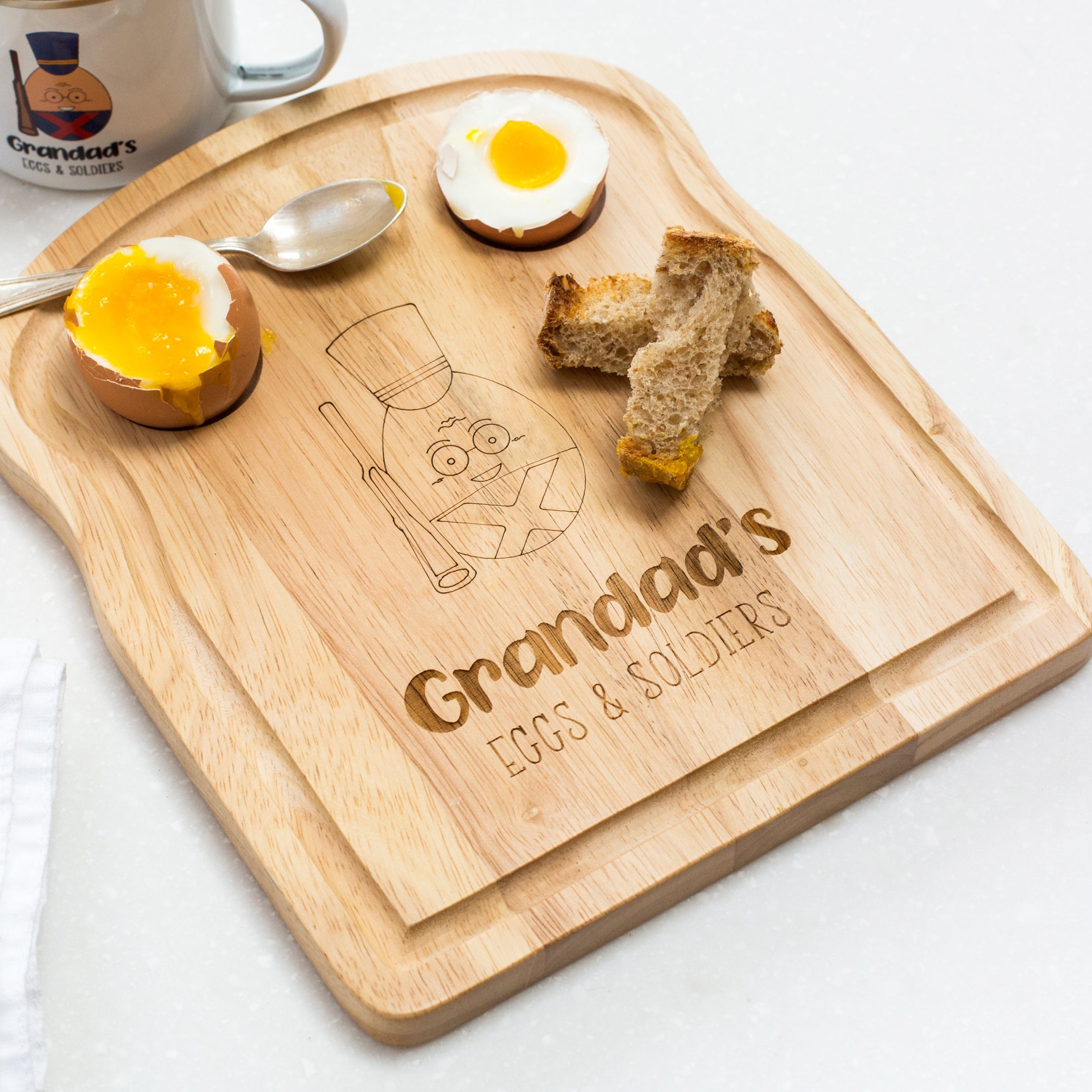Personalised Egg And Soldiers Toast Chopping Board