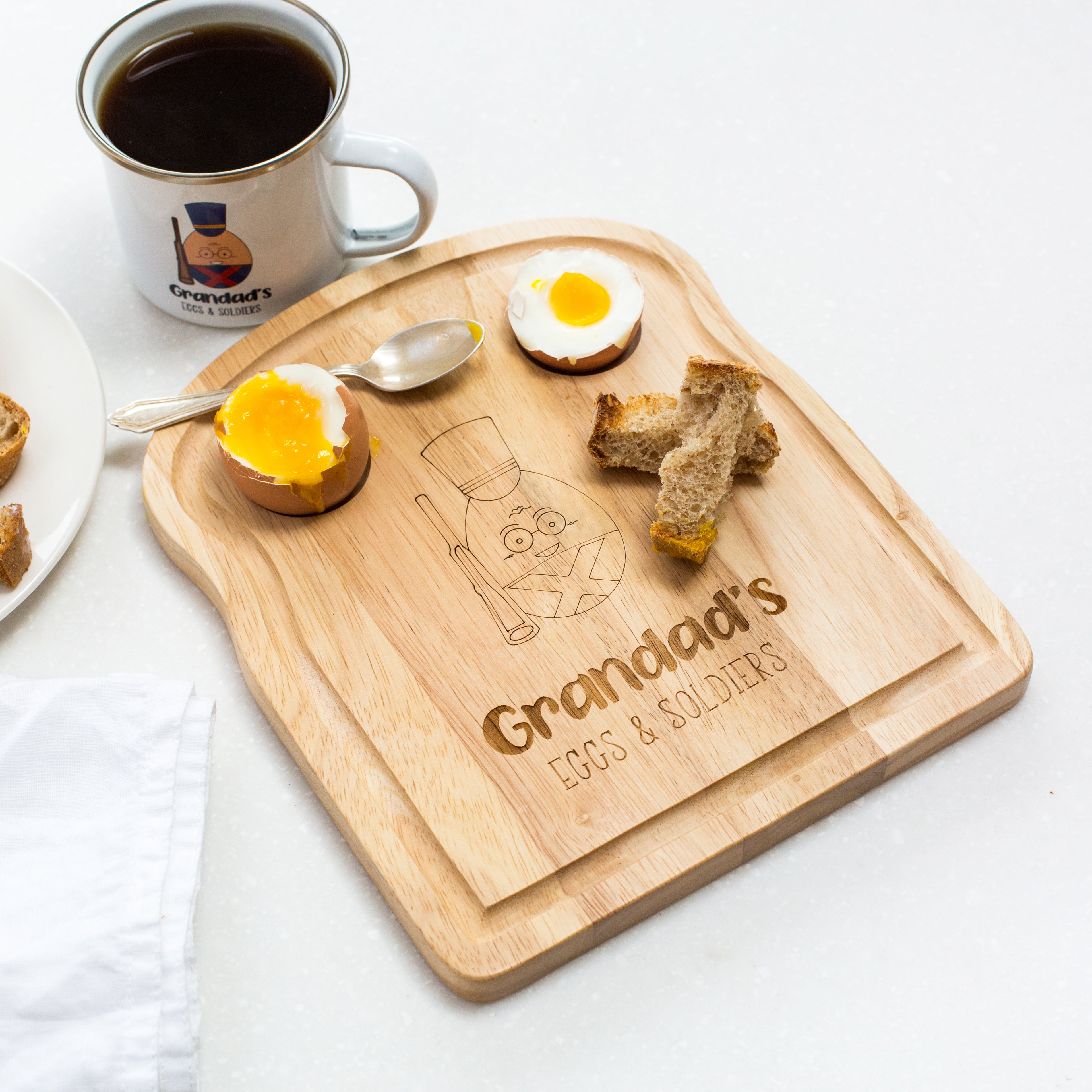Personalised Toy Solider Toast Chopping Board And Mug Gift Set