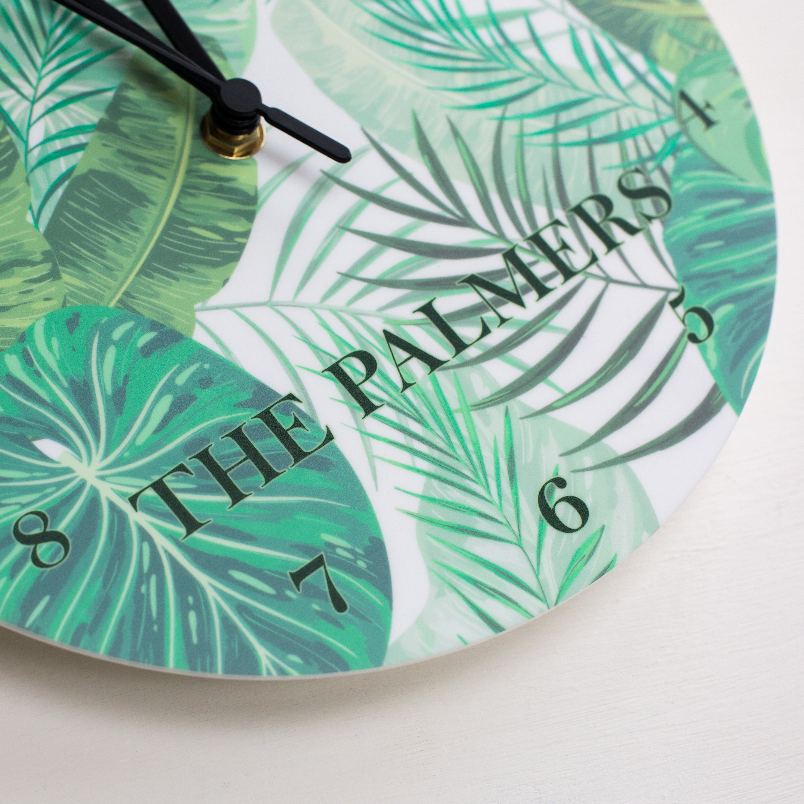 Tropical Leaf Personalised Wall Clock