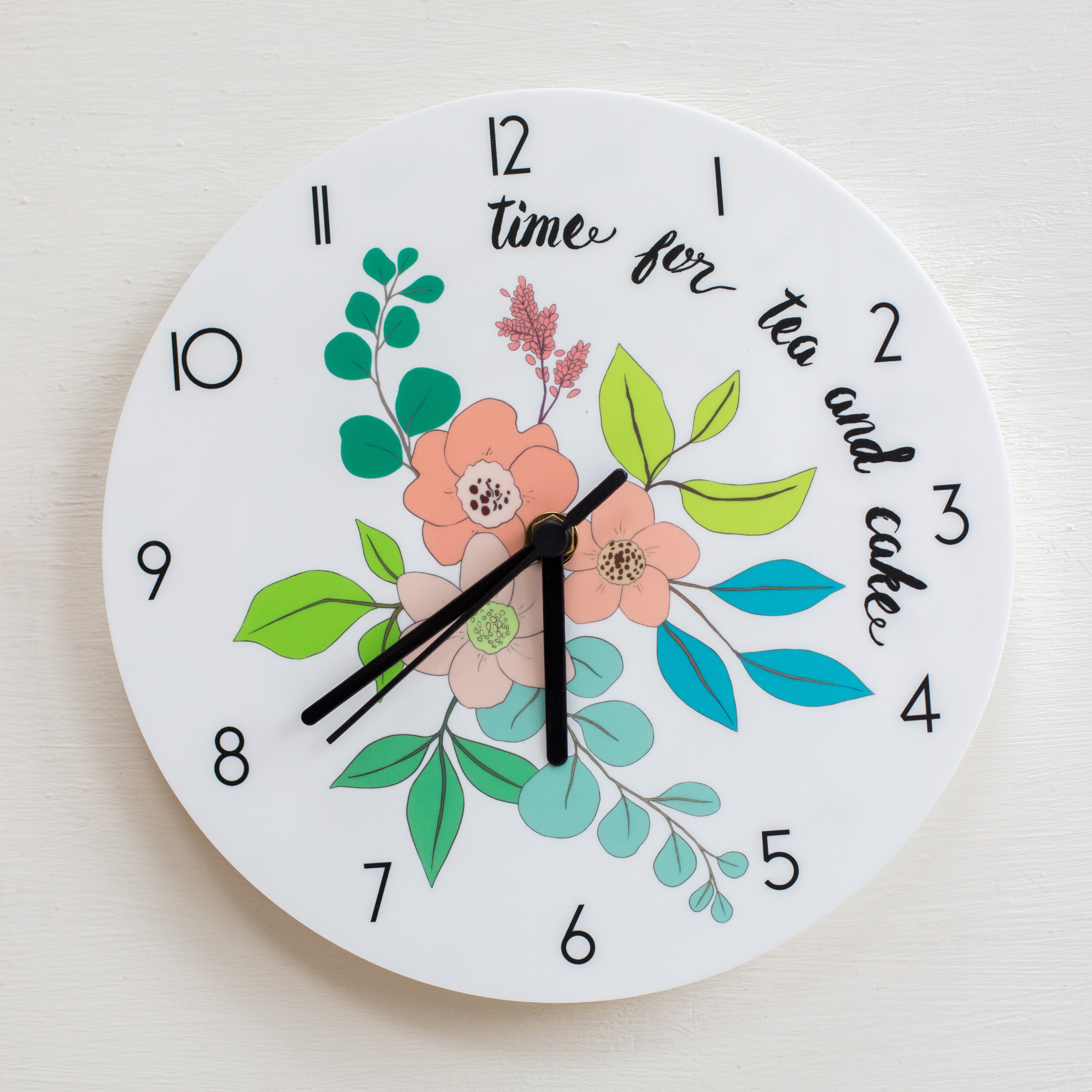Personalised Pastel Floral Bouquet Wall Clock