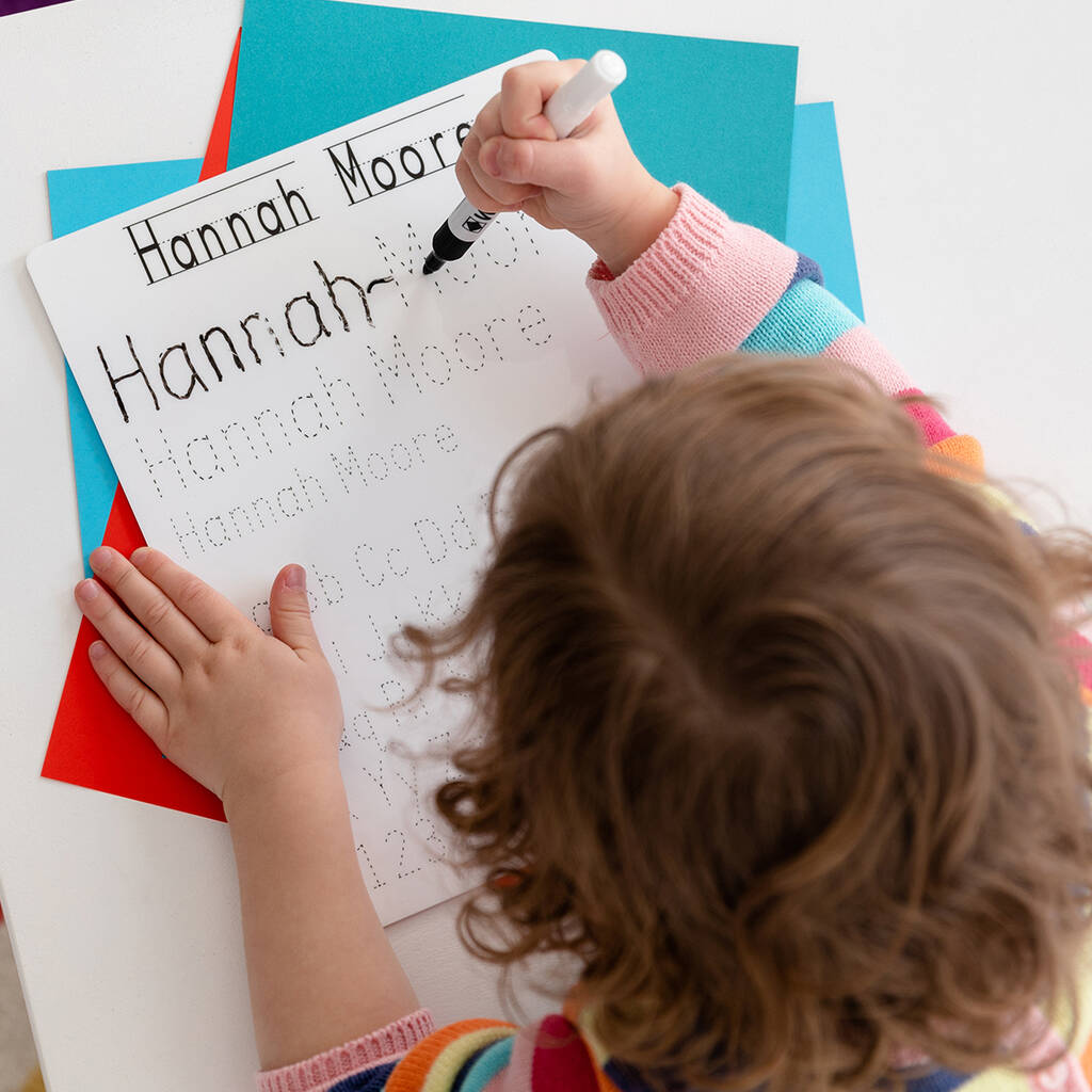 Children's Personalised Handwriting Practice Whiteboard