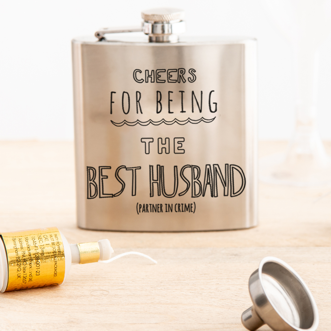 Personalised Best Husband Silver Hip Flask Gift