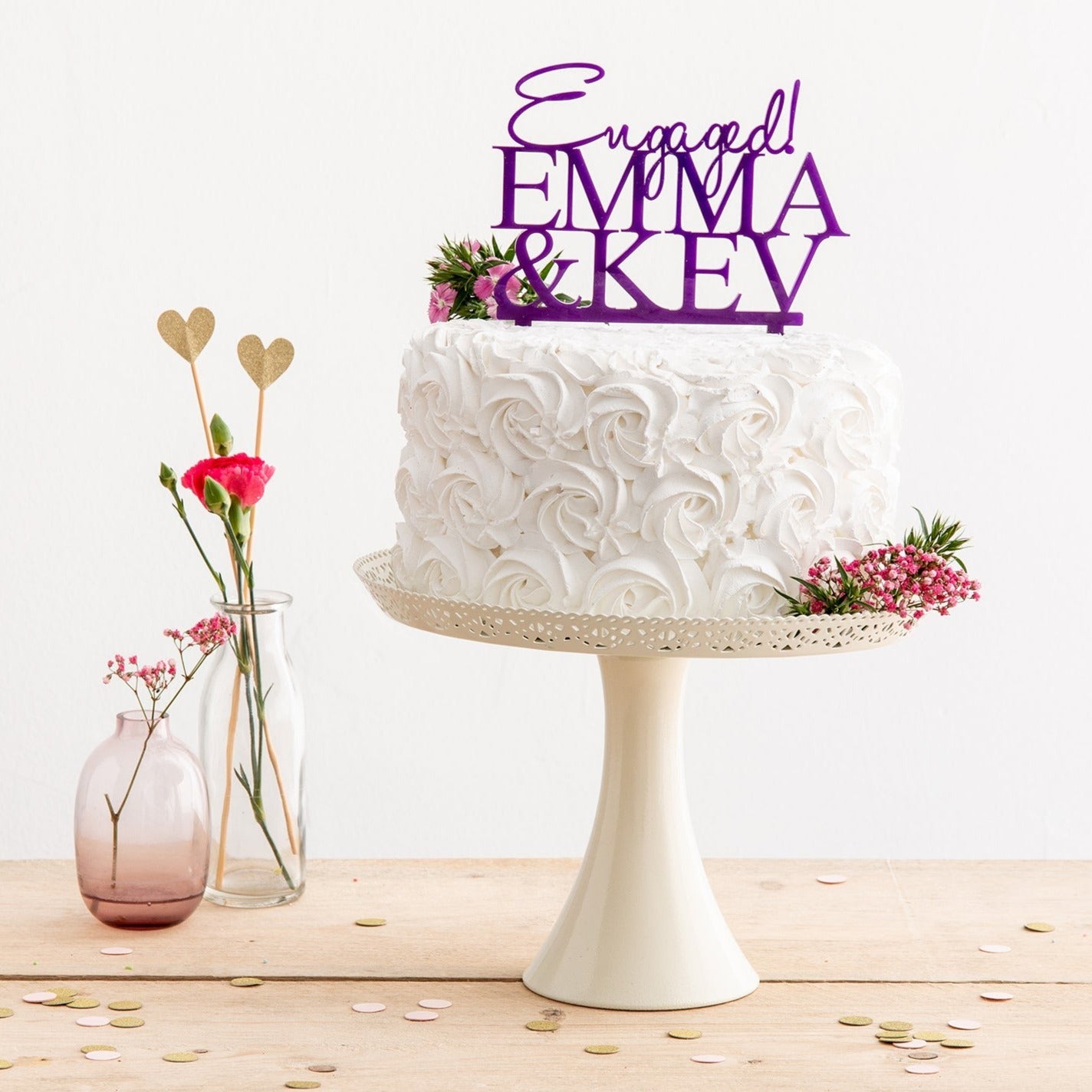 Personalised Engaged Name Cake Topper