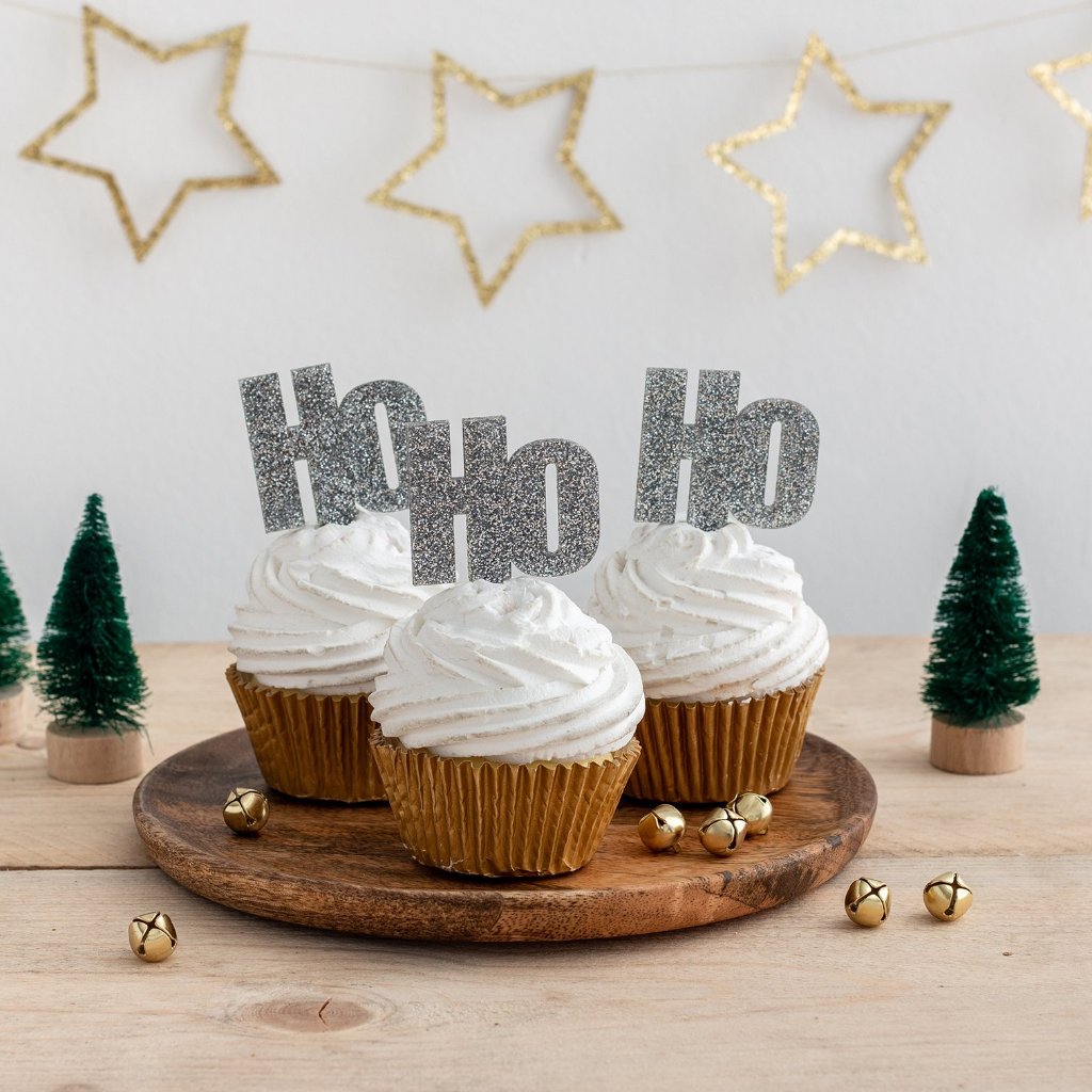 Ho Ho Ho Christmas Cupcake Topper Decorations
