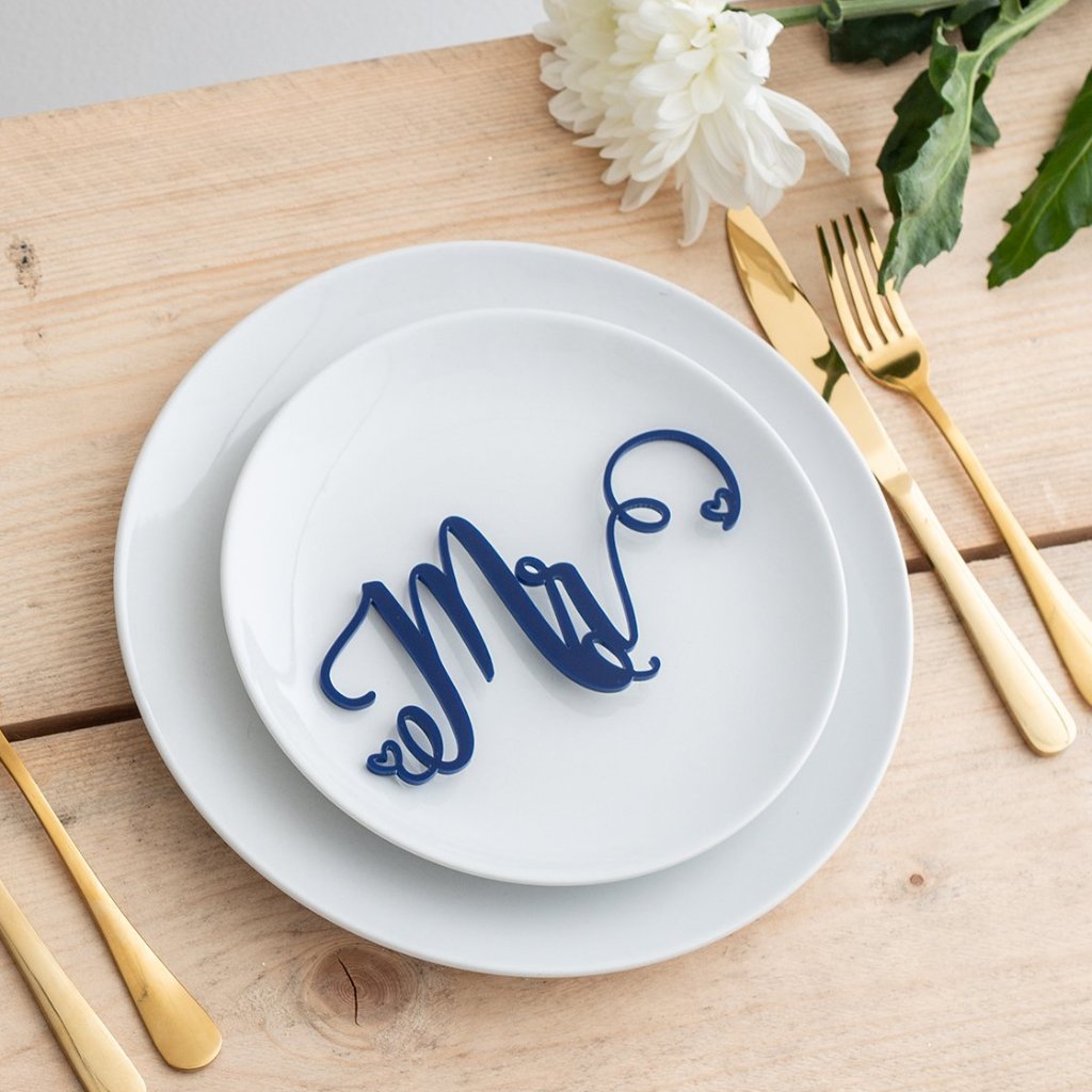 Mr And Mrs Wedding Place Settings Table Decorations