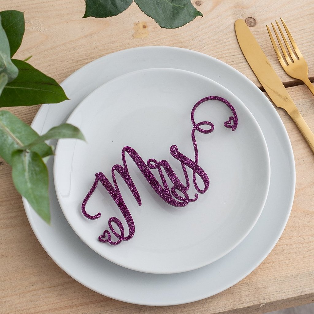 Mr And Mrs Wedding Place Settings Table Decorations