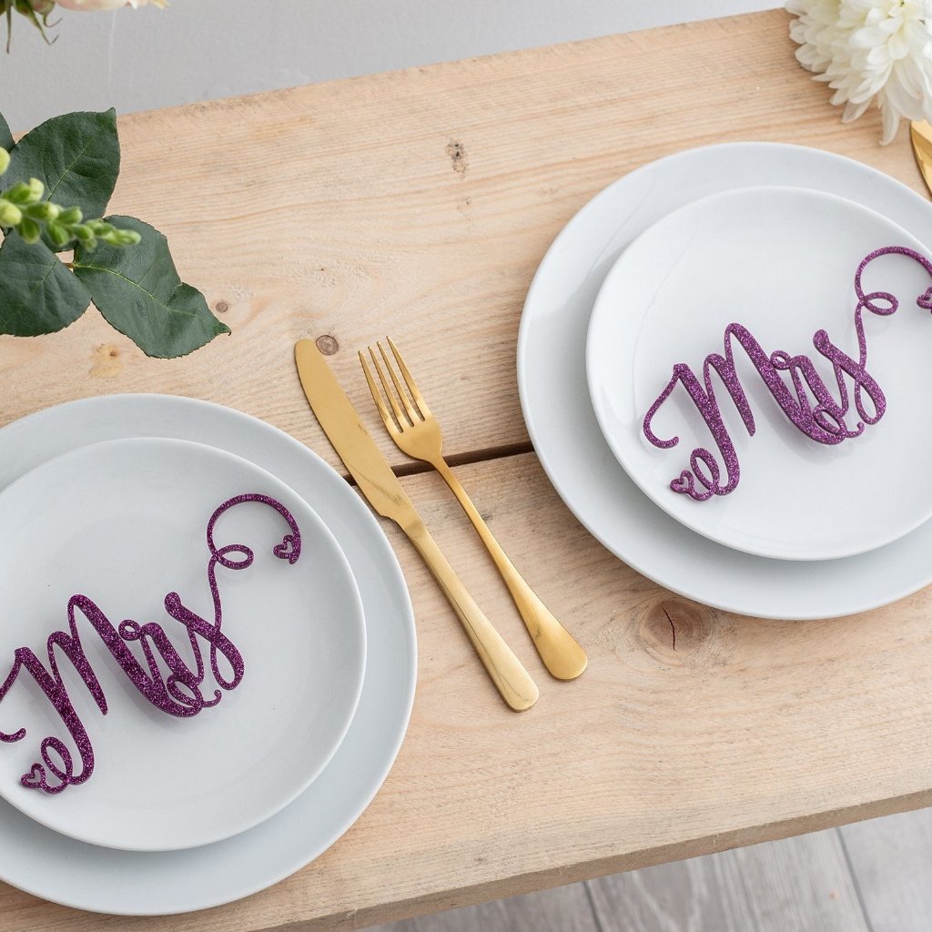 Mrs And Mrs Same Gender Wedding Place Settings Table Decoration