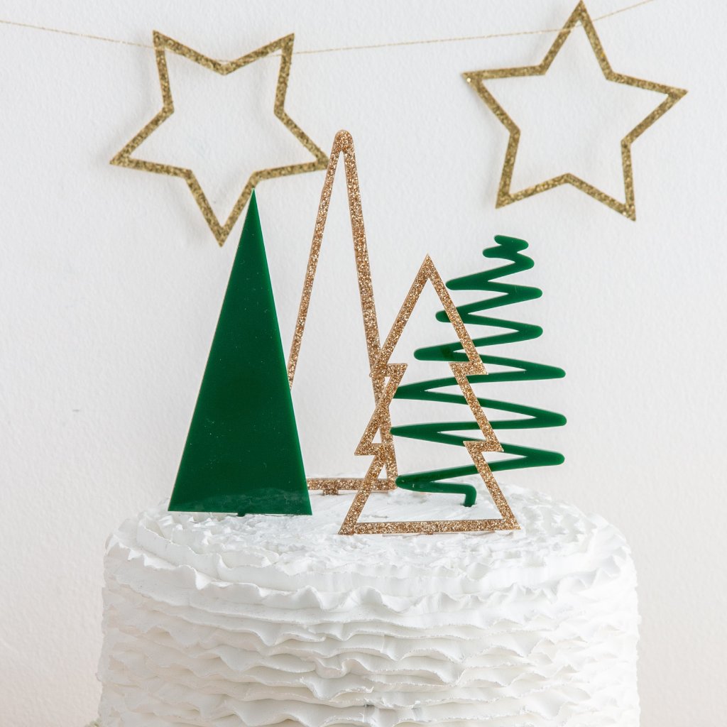 Christmas Tree Cake Topper Party Gift Set
