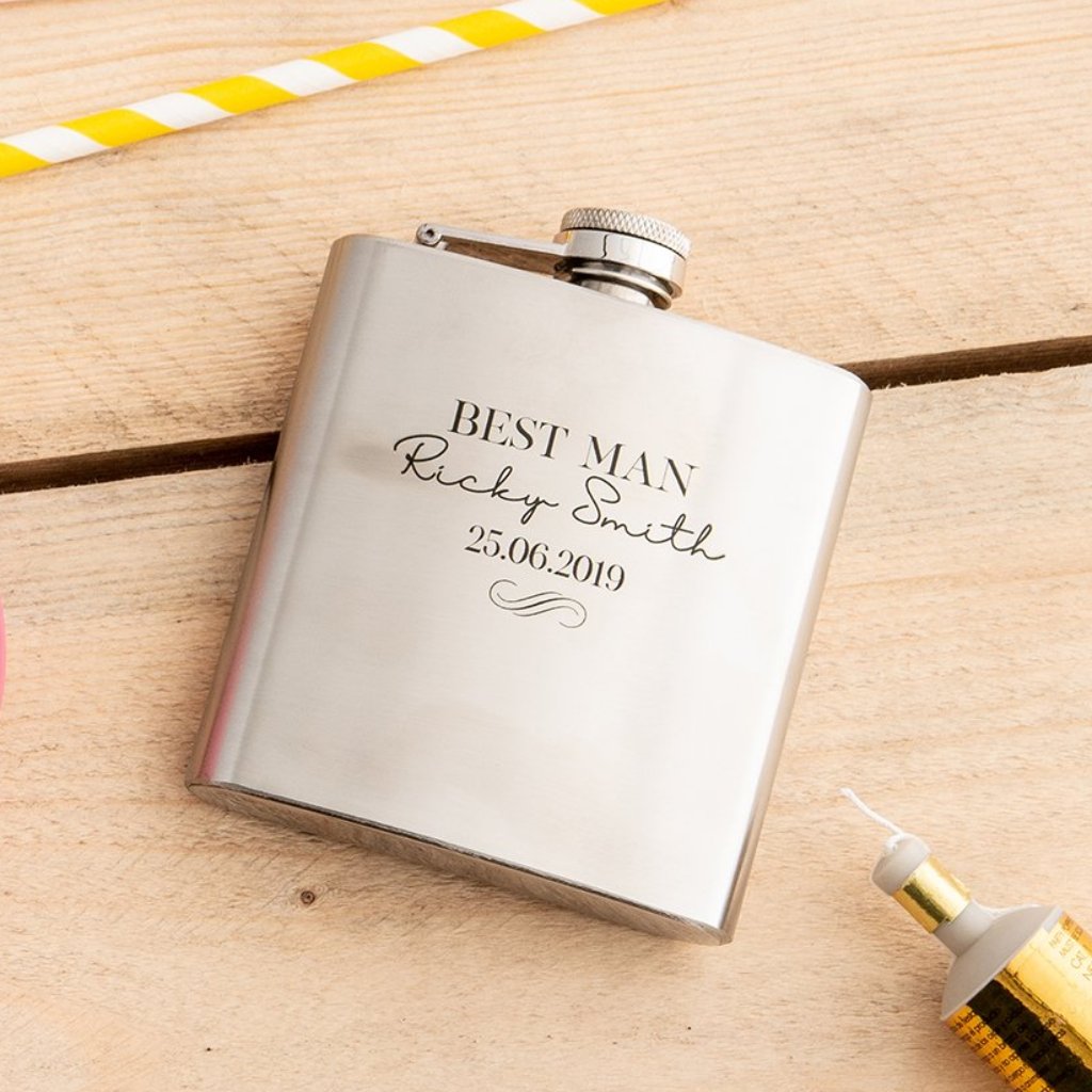 Personalised Stainless Steel Hip Flask Gift - Funky Laser