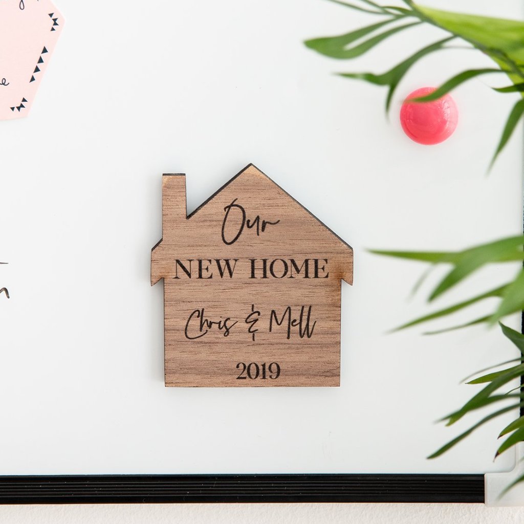 Personalised New Home Wooden Magnet - Funky Laser