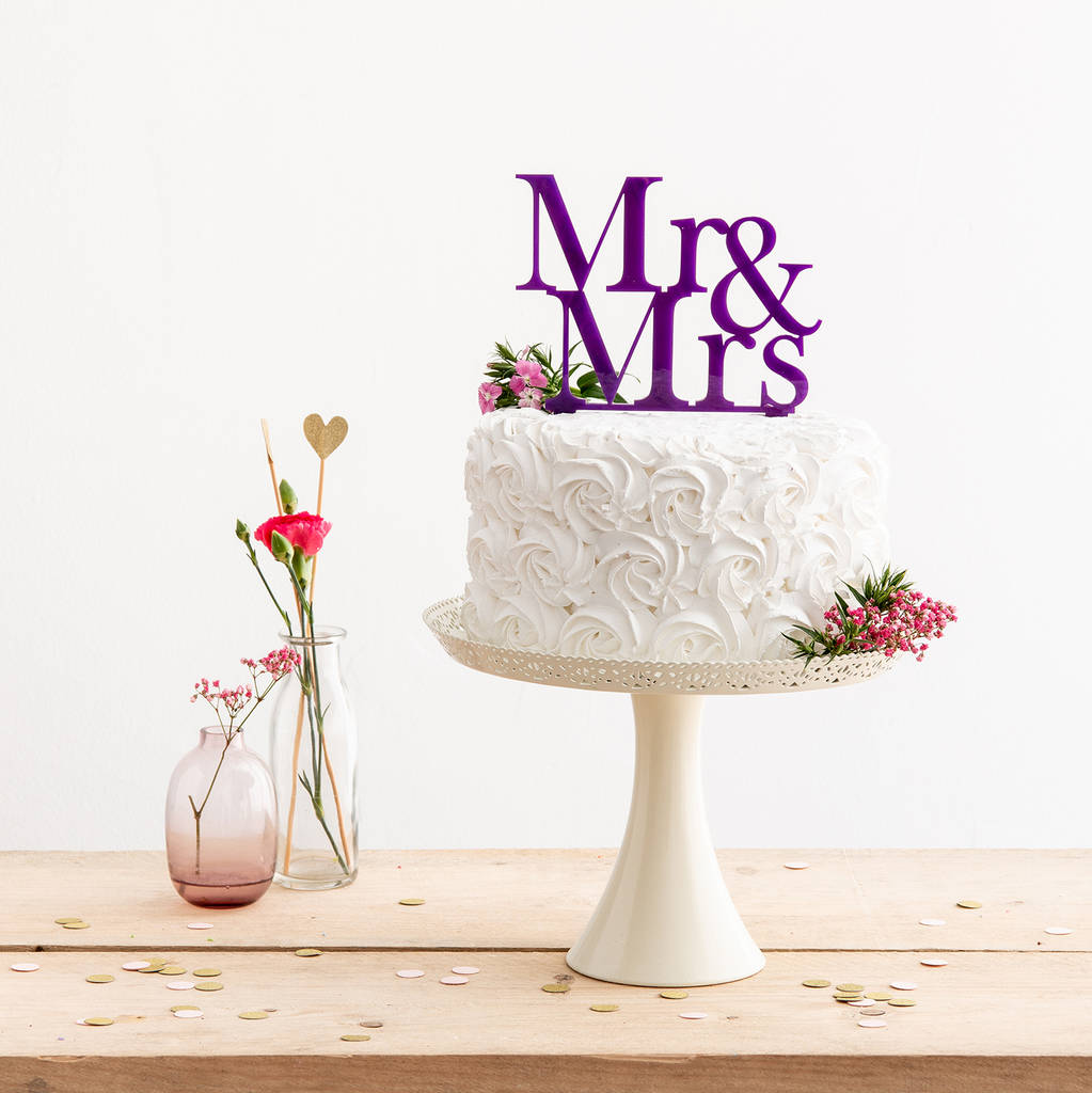 Classic Mr And Mrs Wedding Cake Topper