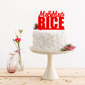 Personalised Wedding Surname Name Cake Topper