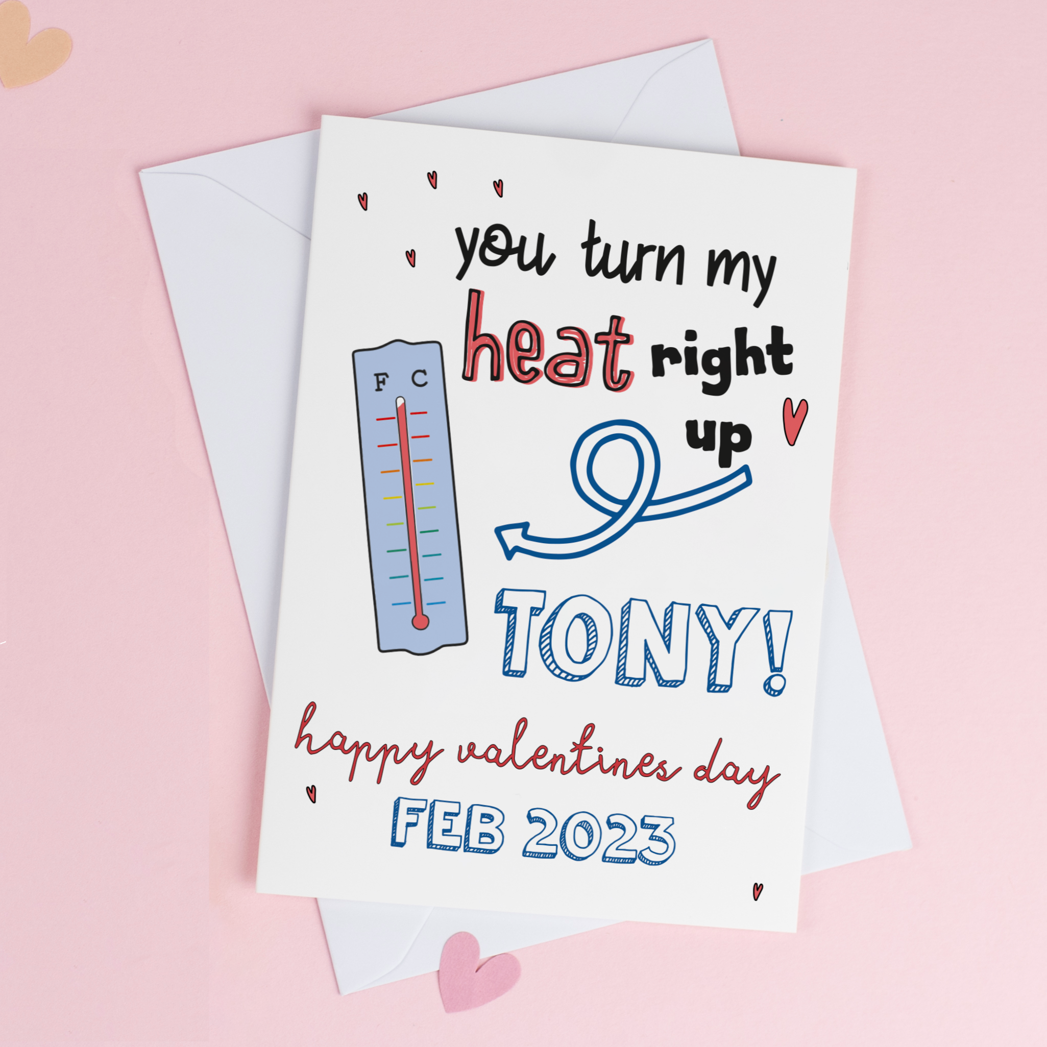 Personalised Funny Thermometer Valentine's Day Card