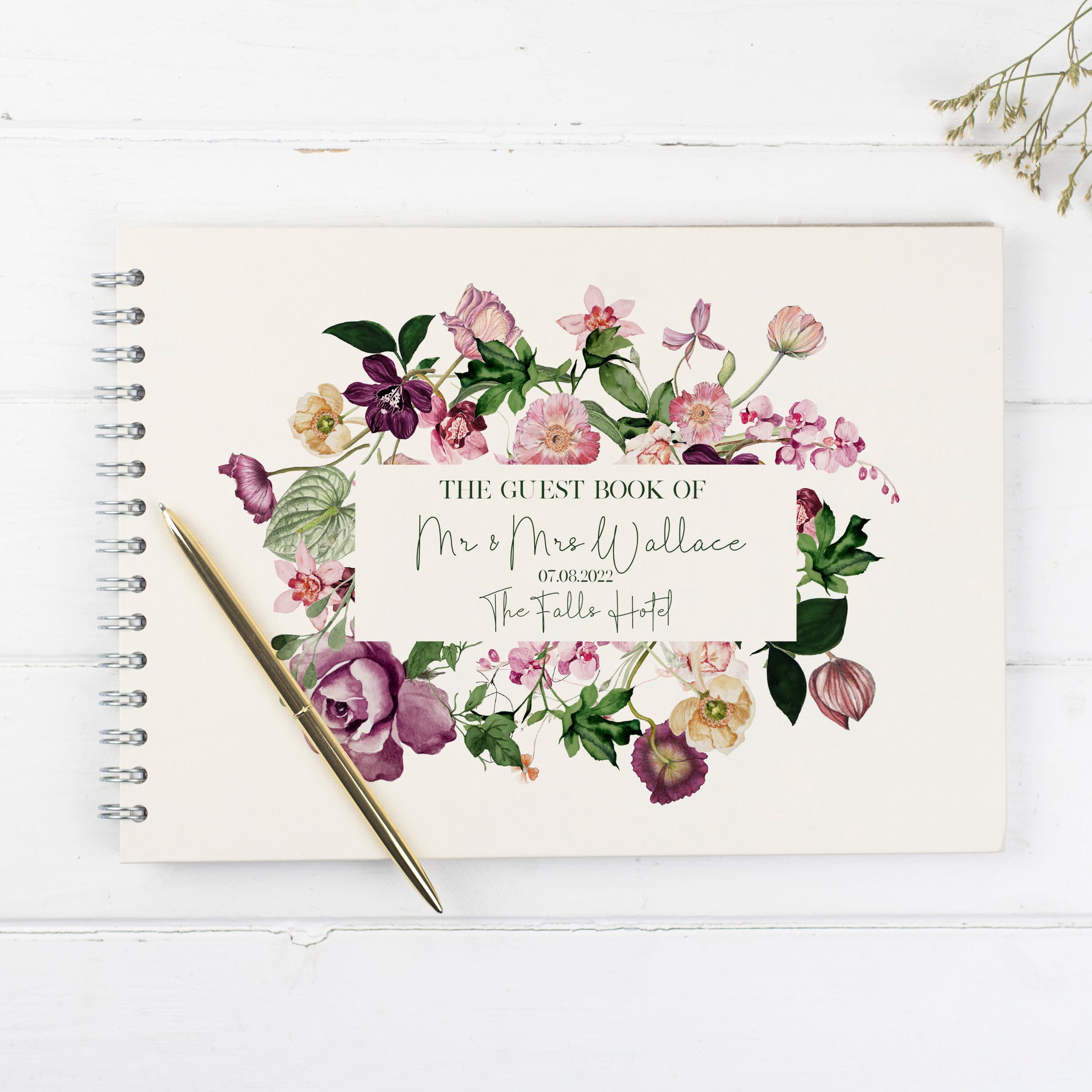 Tulips And Spring Flowers Wedding Guest Book