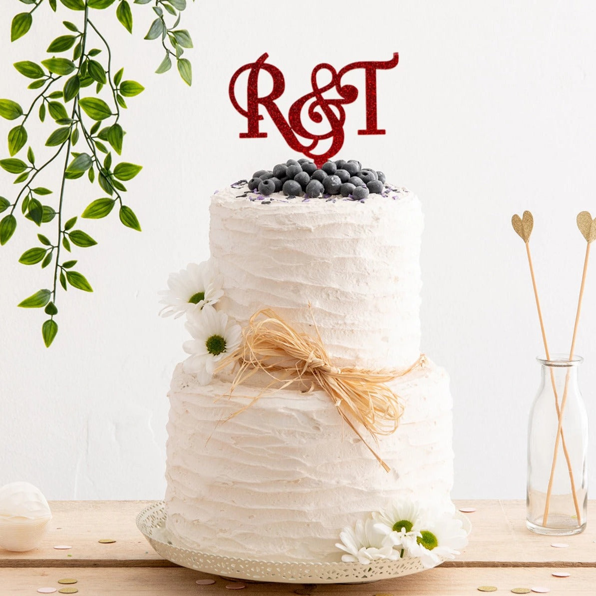 Wedding Cake Topper Cake Topper Letter M Initials Cake Topper - Etsy