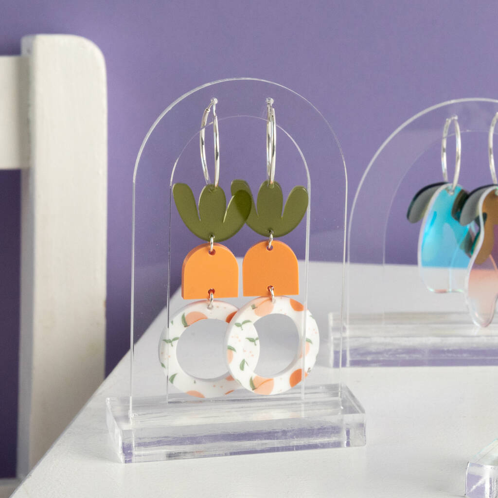 Transparent Arched Earrings Holder Stand